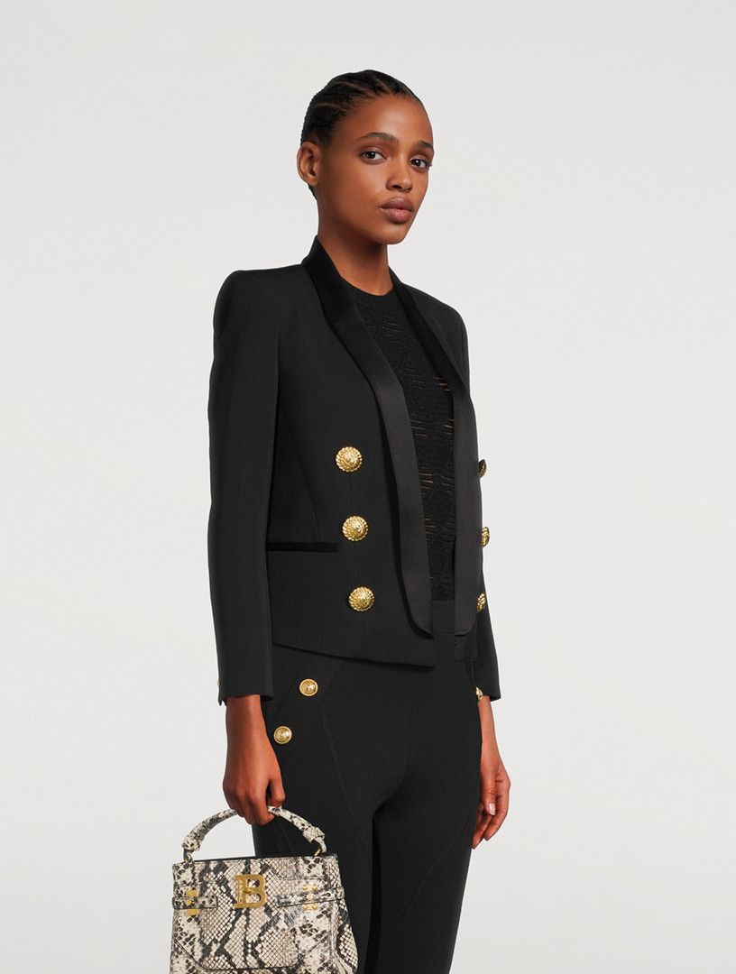 Balmain o1s1wg110825 Textured Body Top in Black Size S / US 4 / IT 40 - 4 Thumbnail