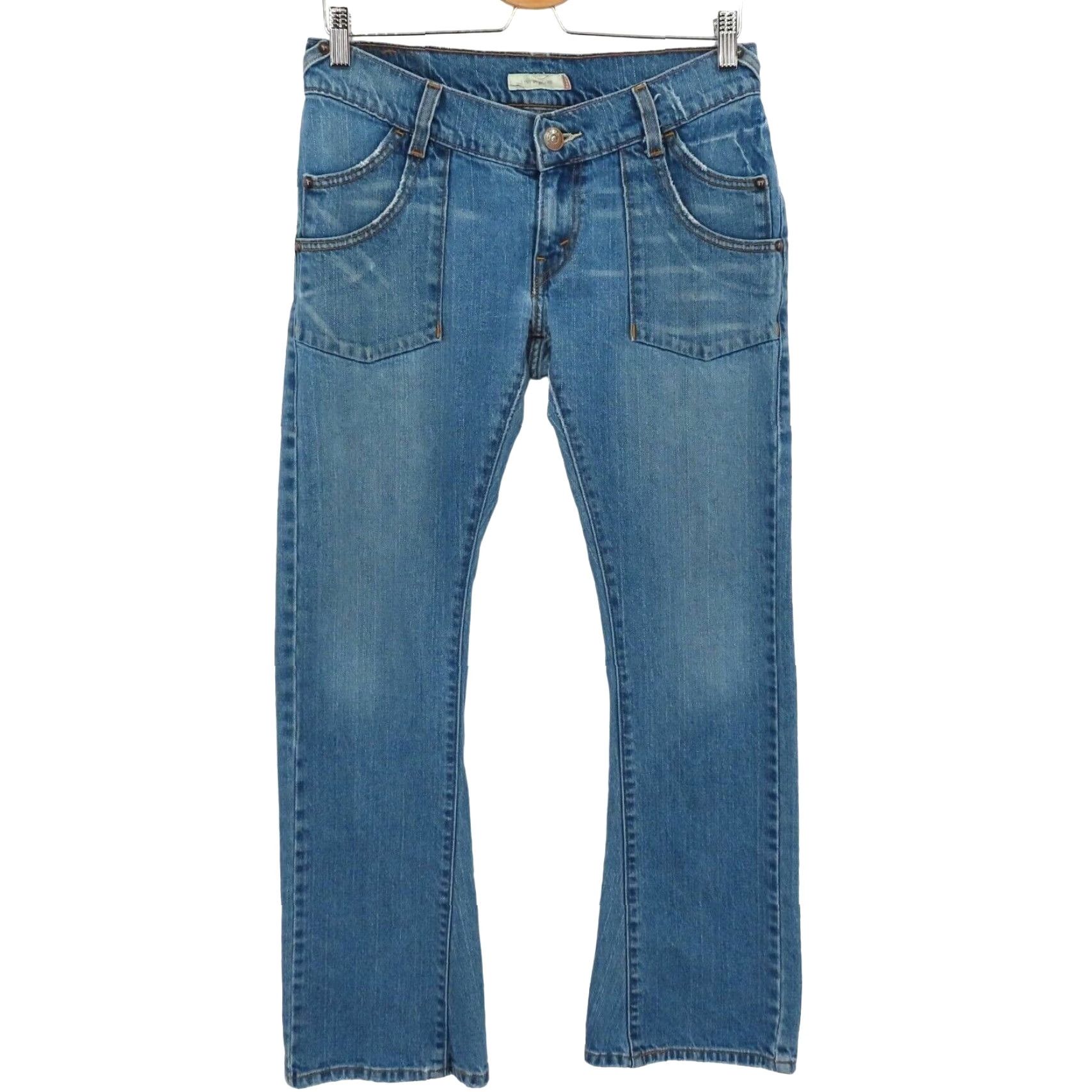 Levi's VINTAGE Levi's Jeans Flared Distressed Juniors 9 Blue Denim Womens Regular Y2K 2000s Levi's Size 30" / US 8 / IT 44 - 2 Thumbnail