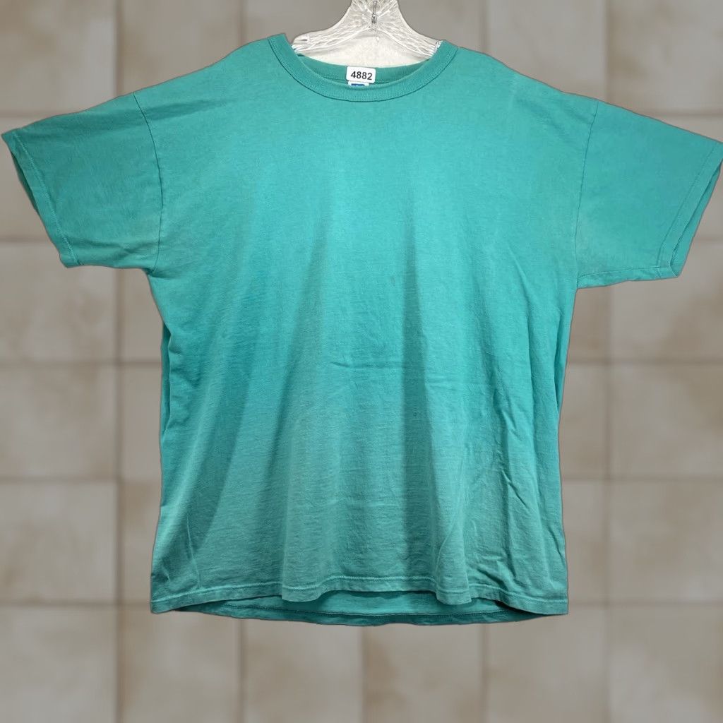 Russell Athletic VINTAGE Russell Athletic T-Shirt Large Teal Crew Neck 90s Men Size US L / EU 52-54 / 3 - 1 Thumbnail