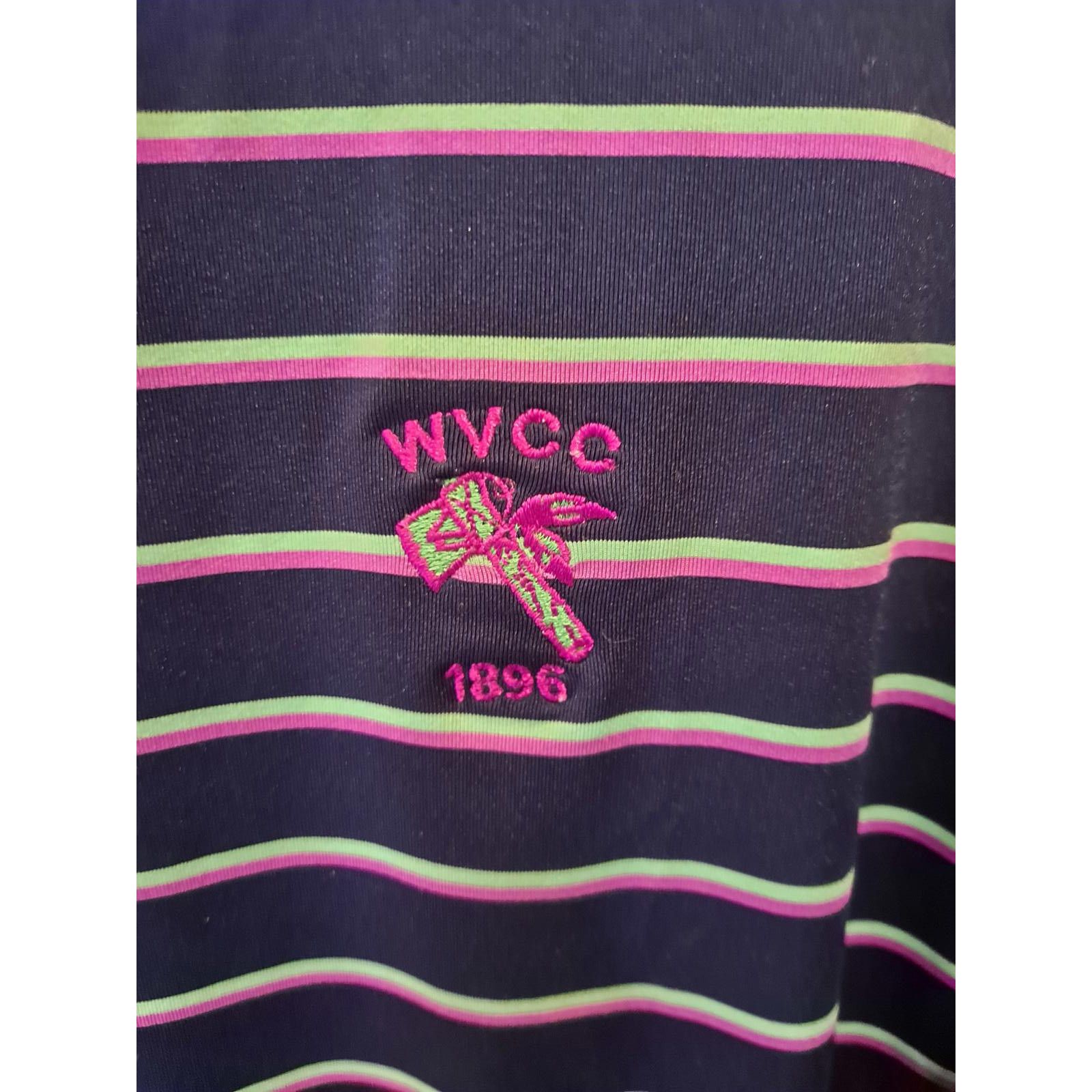 Footjoy Foot Joy Blue, Pink and Green Striped Polo Size Medium Size US M / EU 48-50 / 2 - 2 Thumbnail