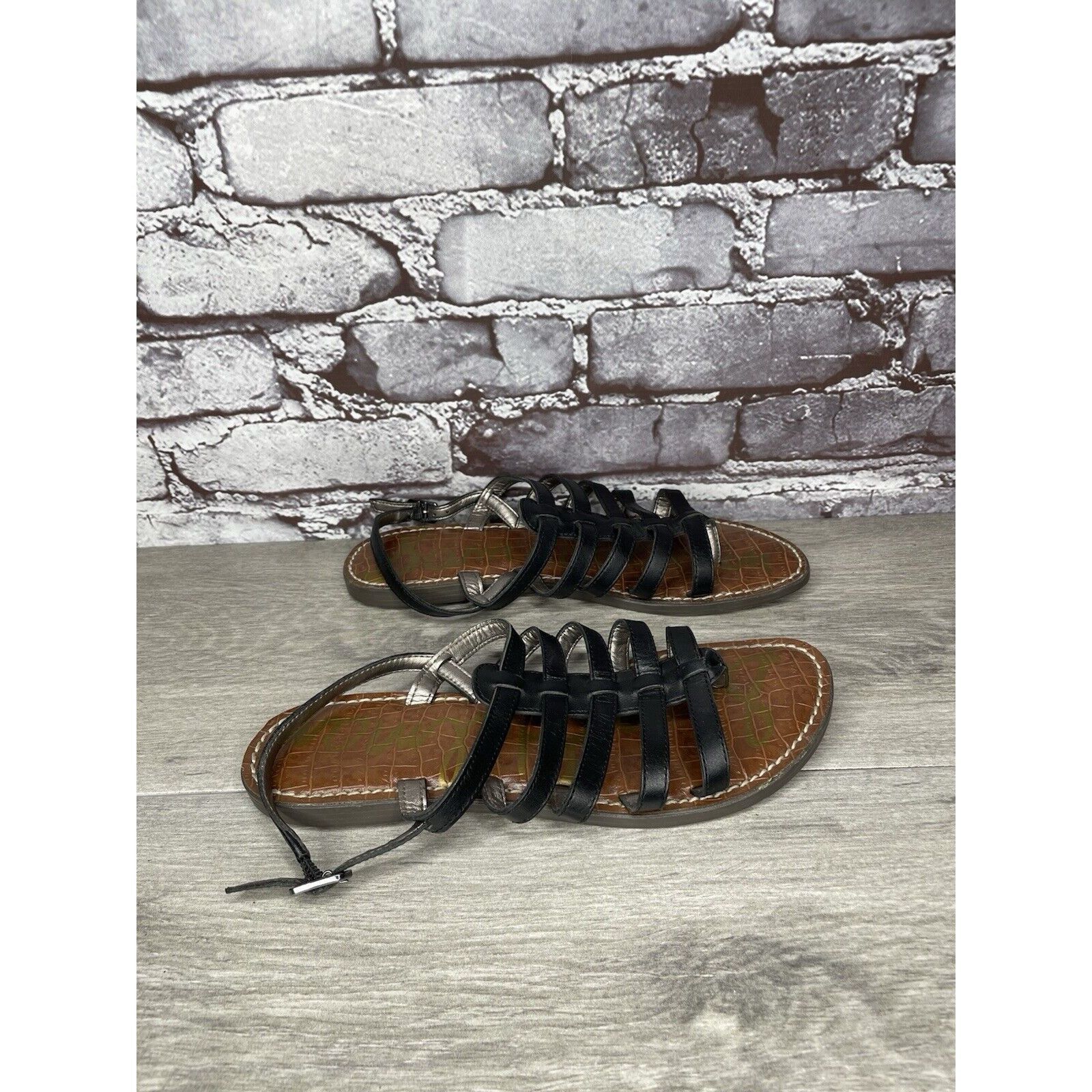 Sam Edelman Sam Edelman Garland Black Leather Slingback Thong Strappy Sa Size US 7.5 / IT 37.5 - 3 Thumbnail