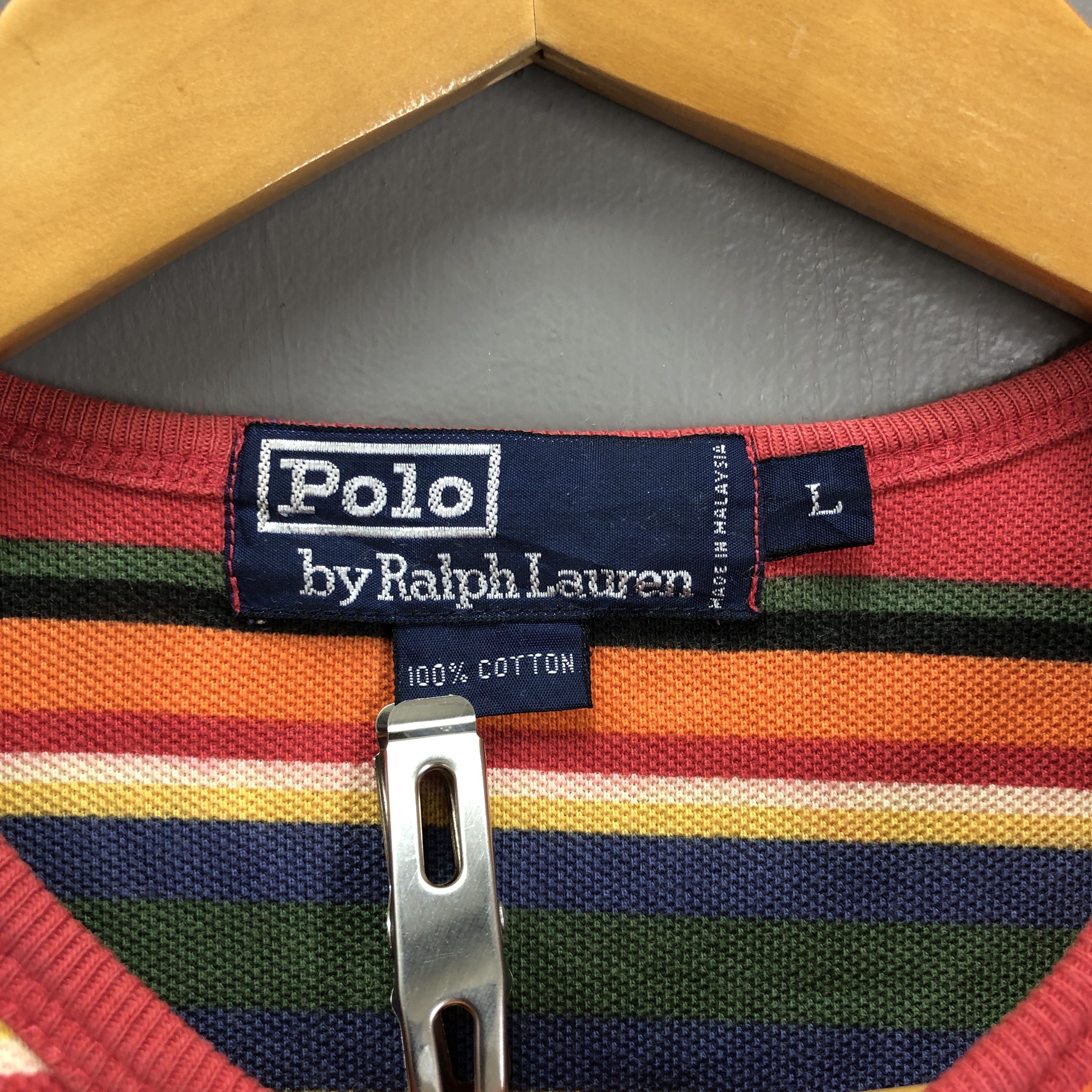 Polo Ralph Lauren 90s Vintage POLO RALPH LAUREN Stripe T Shirt #1518/AZ Size US L / EU 52-54 / 3 - 8 Thumbnail