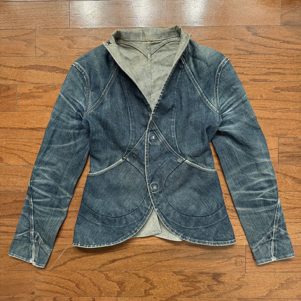 threeASFOUR Vintage Three As Four Denim Jacket Size XS / US 0-2 / IT 36-38 - 5 Thumbnail
