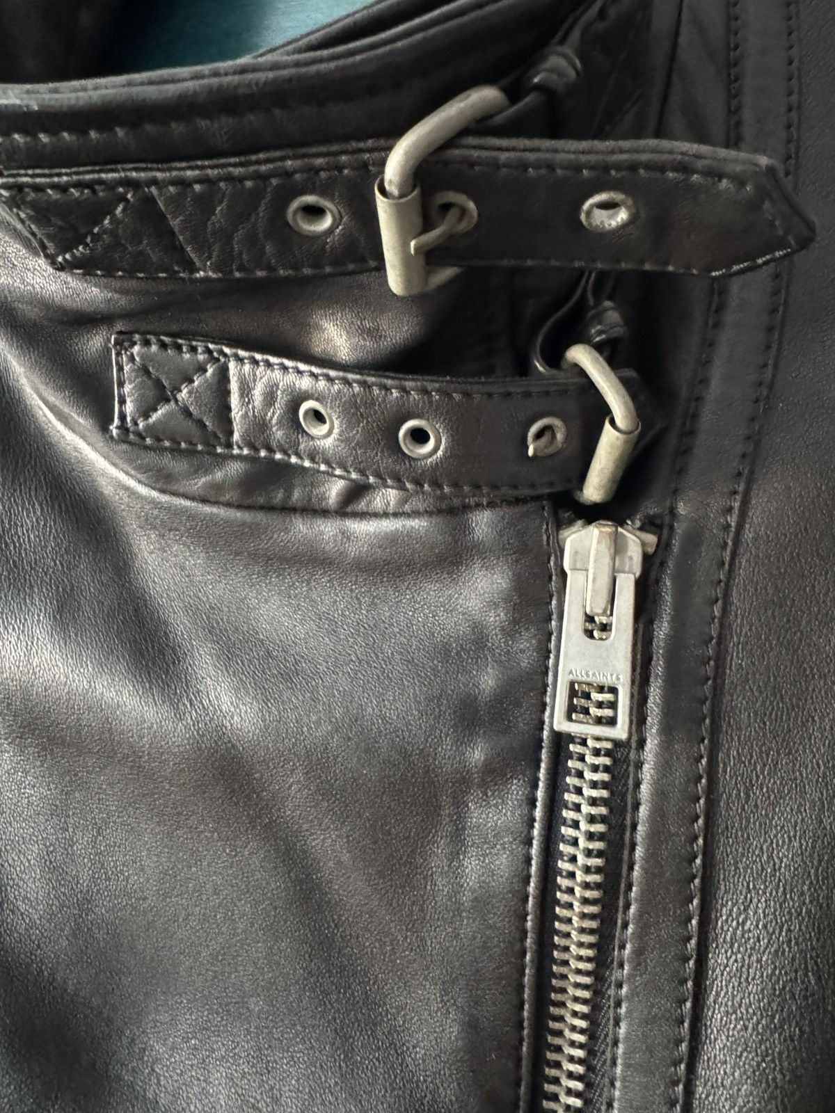 Allsaints ALLSAINTS Leather Bales Moto Biker Jacket UK 8 / US 4 Size S / US 4 / IT 40 - 11 Thumbnail