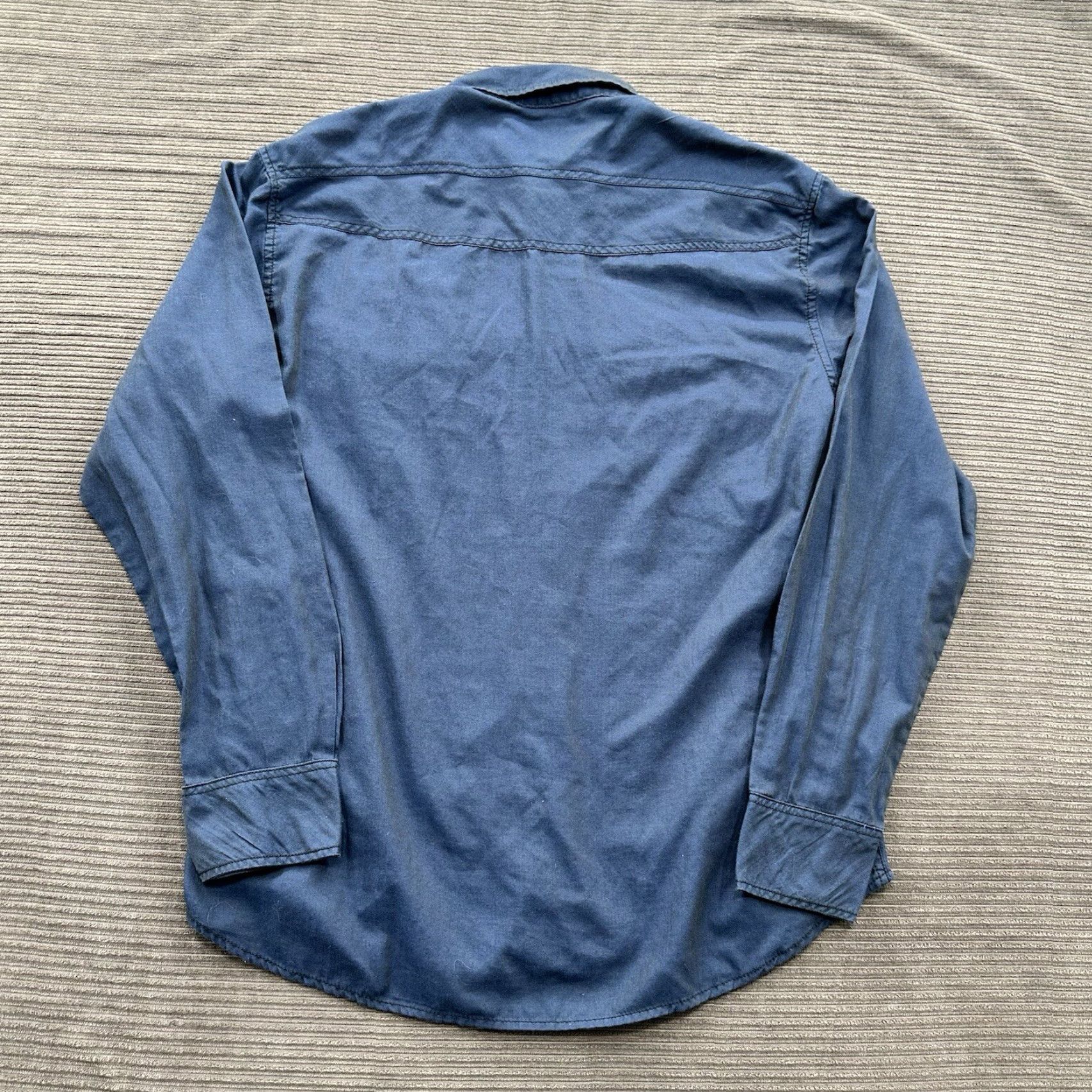 BKE BKE Athletic Fit Shirt Men XL Blue Cotton Long Sleeve Button Up Western Size US XL / EU 56 / 4 - 2 Thumbnail