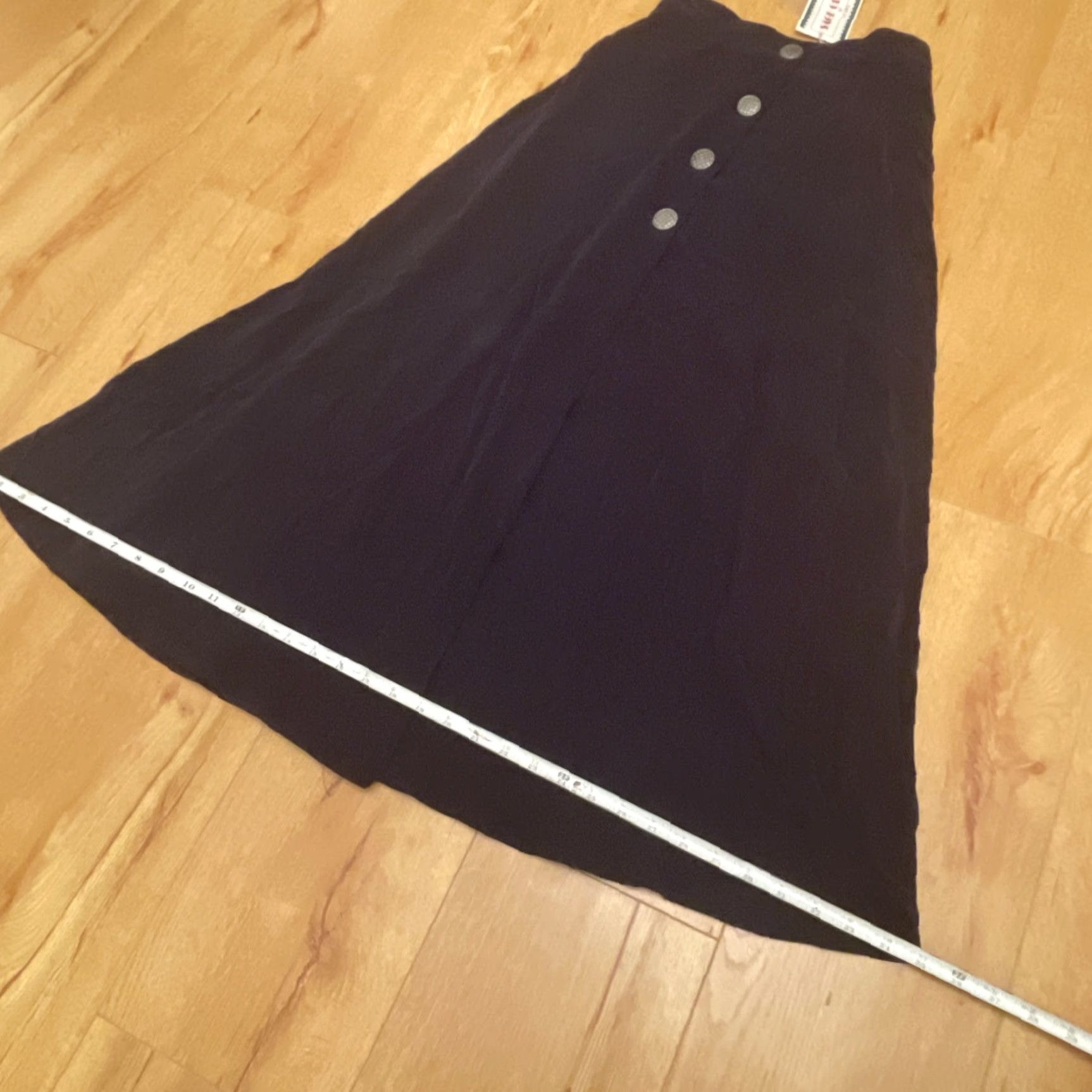 Vintage VINTAGE Sage Creek Liz Ence Maxi Skirt Womens Small Navy Silver Button Front NWT Size 28" / US 6 / IT 42 - 5 Thumbnail