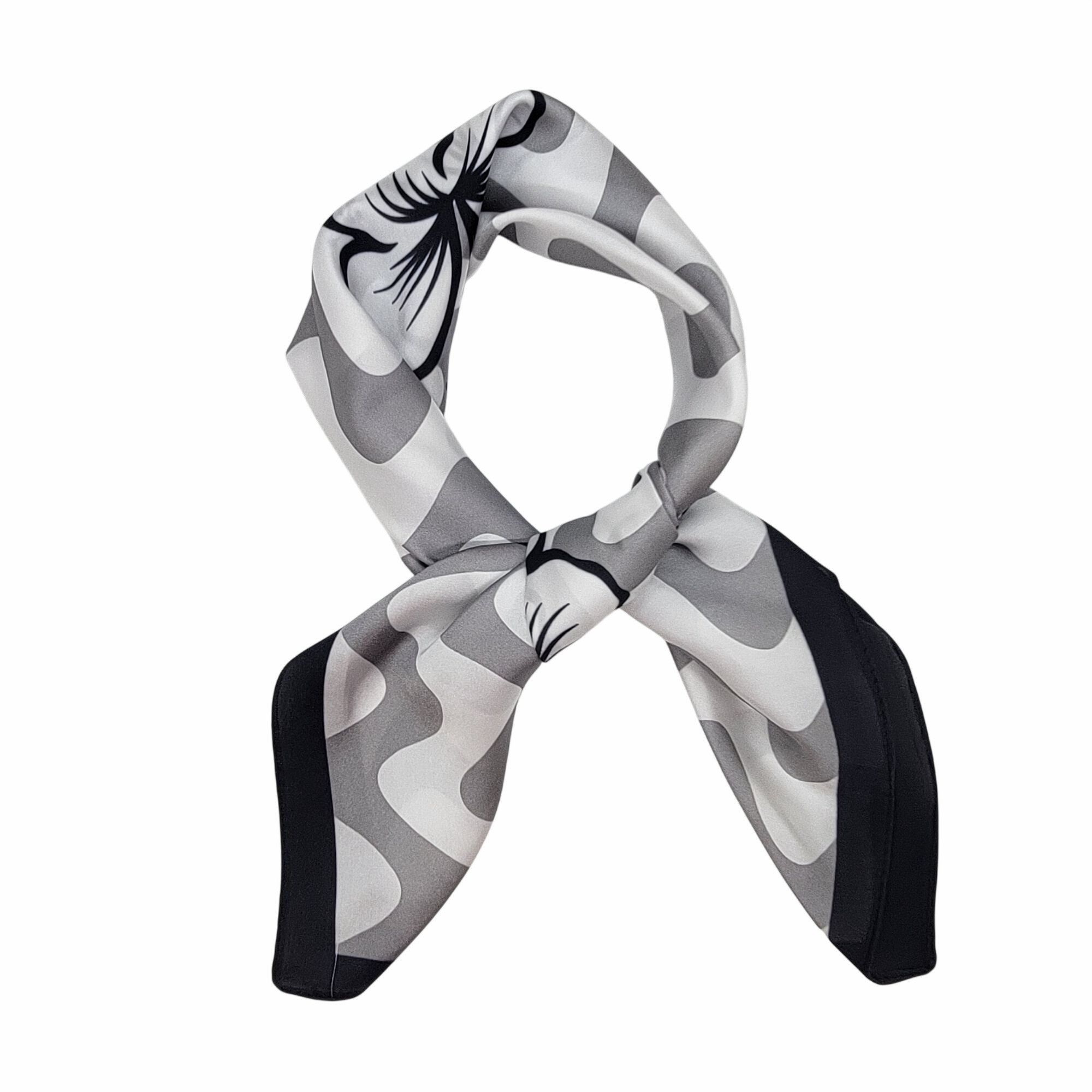 Other ⭐New Elegant Bandana Square Scarf Silky Satin Soft WHITE Gra Size ONE SIZE - 3 Thumbnail