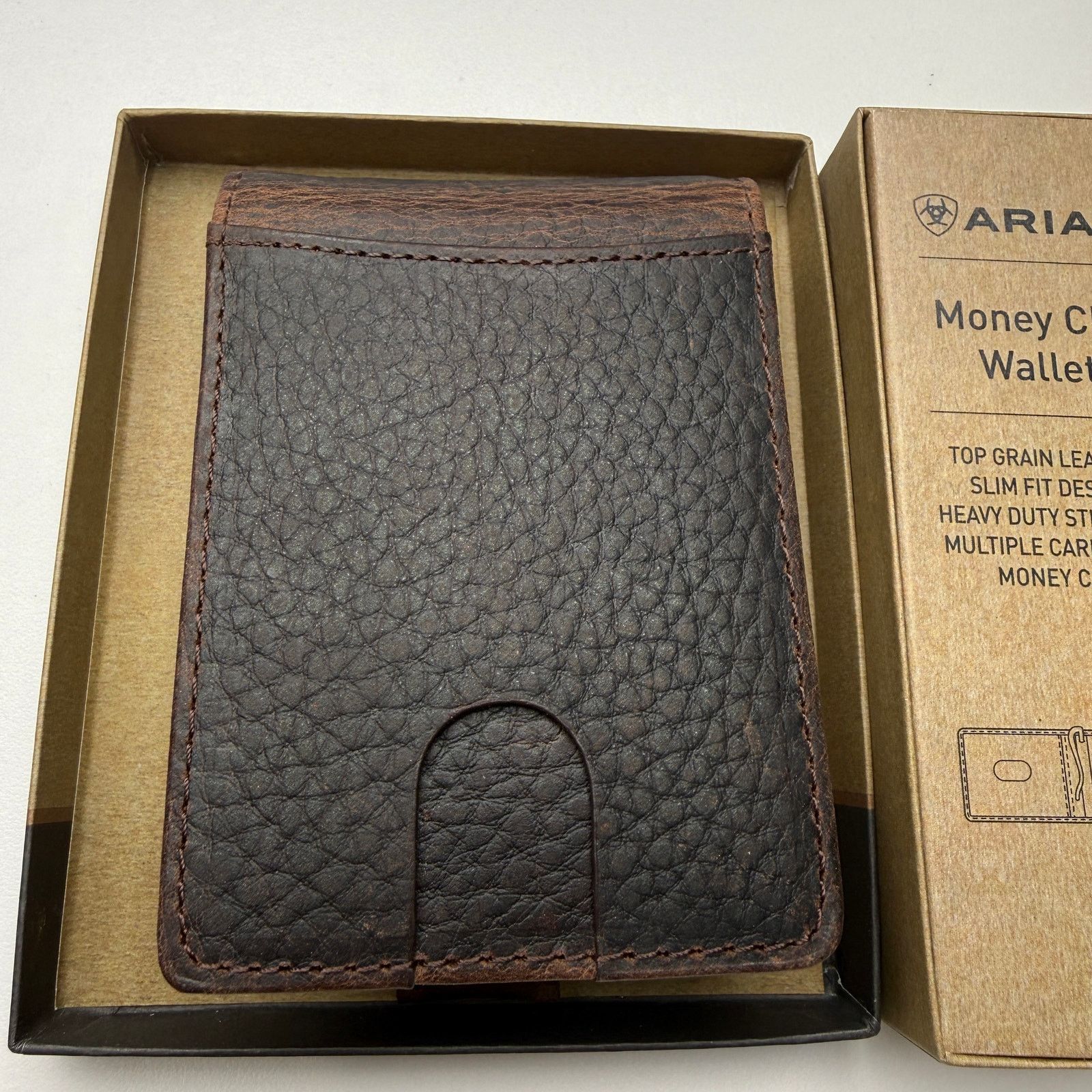 Ariat Ariat Bifold Wallet with Money Clip Dark Brown Size 26 - 4 Thumbnail
