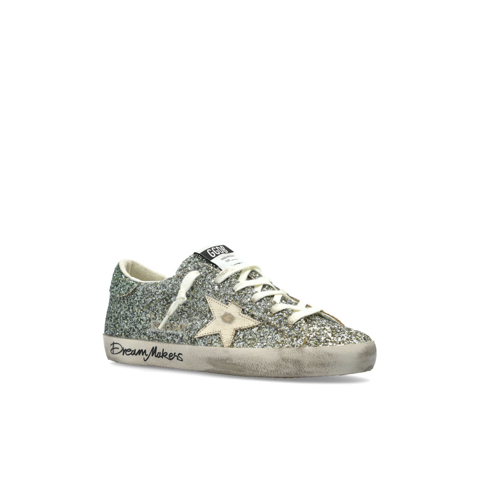 GOLDEN GOOSE Super Star Women's Platinum/Silver Glitter Snea