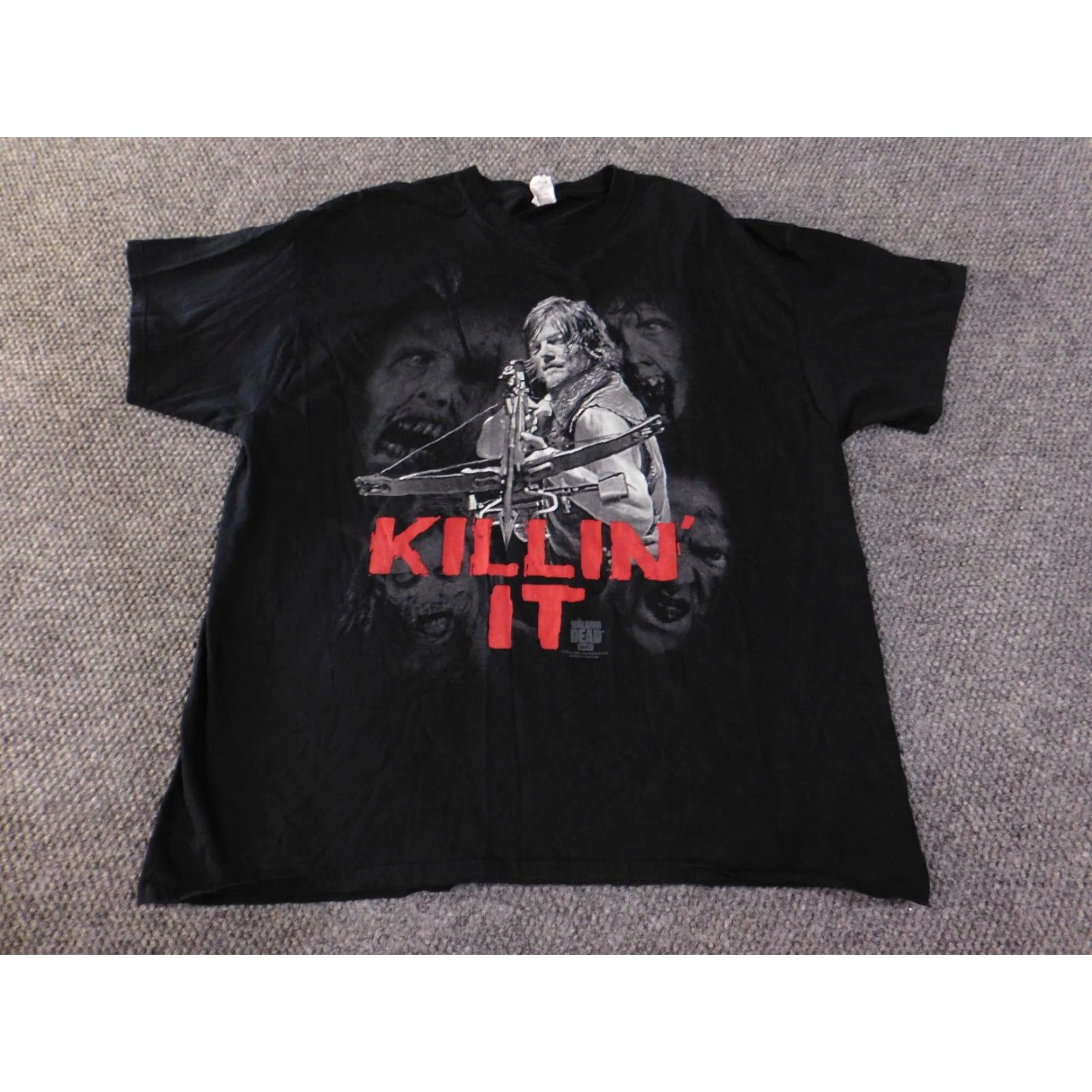 Jerzees the walking dead shirt mens 2XL black logo JERZEES T-Shirt Crew Neck Short Sleeve Horror AMC Zombie Size US XXL / EU 58 / 5 - 4 Thumbnail