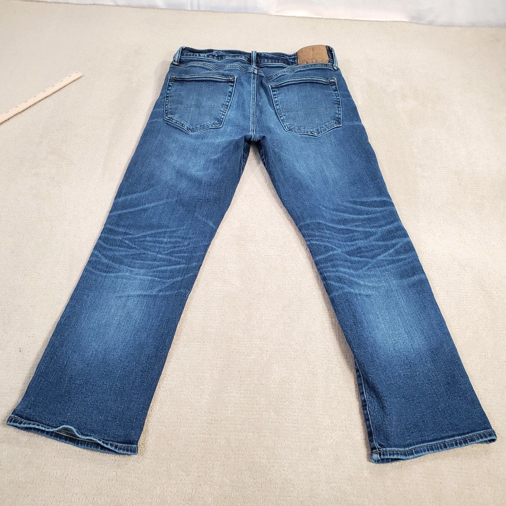 American Eagle Outfitters American Eagle Outfitters Jeans Mens 32x30 Blue Relaxed Straight Leg Logo Denim Cotton 30 Inseam Regular Fits Men Size US 32 / EU 48 - 7 Thumbnail