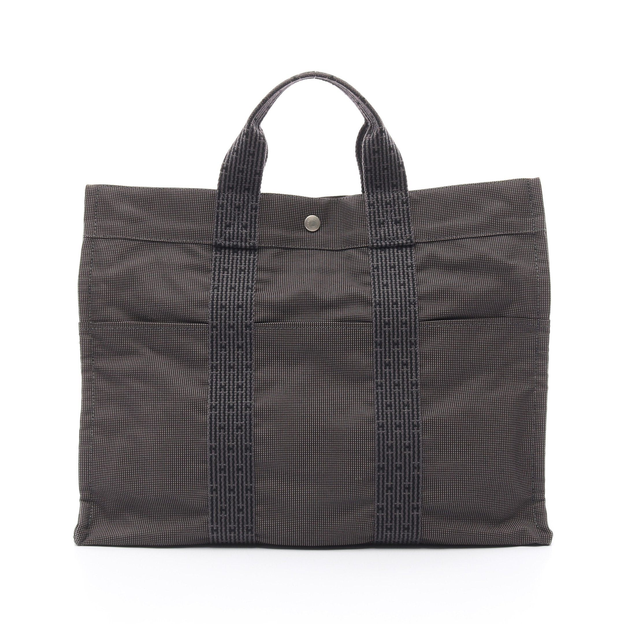 Hermes Hermes Yale Line Mm Handbag Tote Bag Nylon Canvas Dark Gray Silver Hardware Size ONE SIZE - 1 Thumbnail