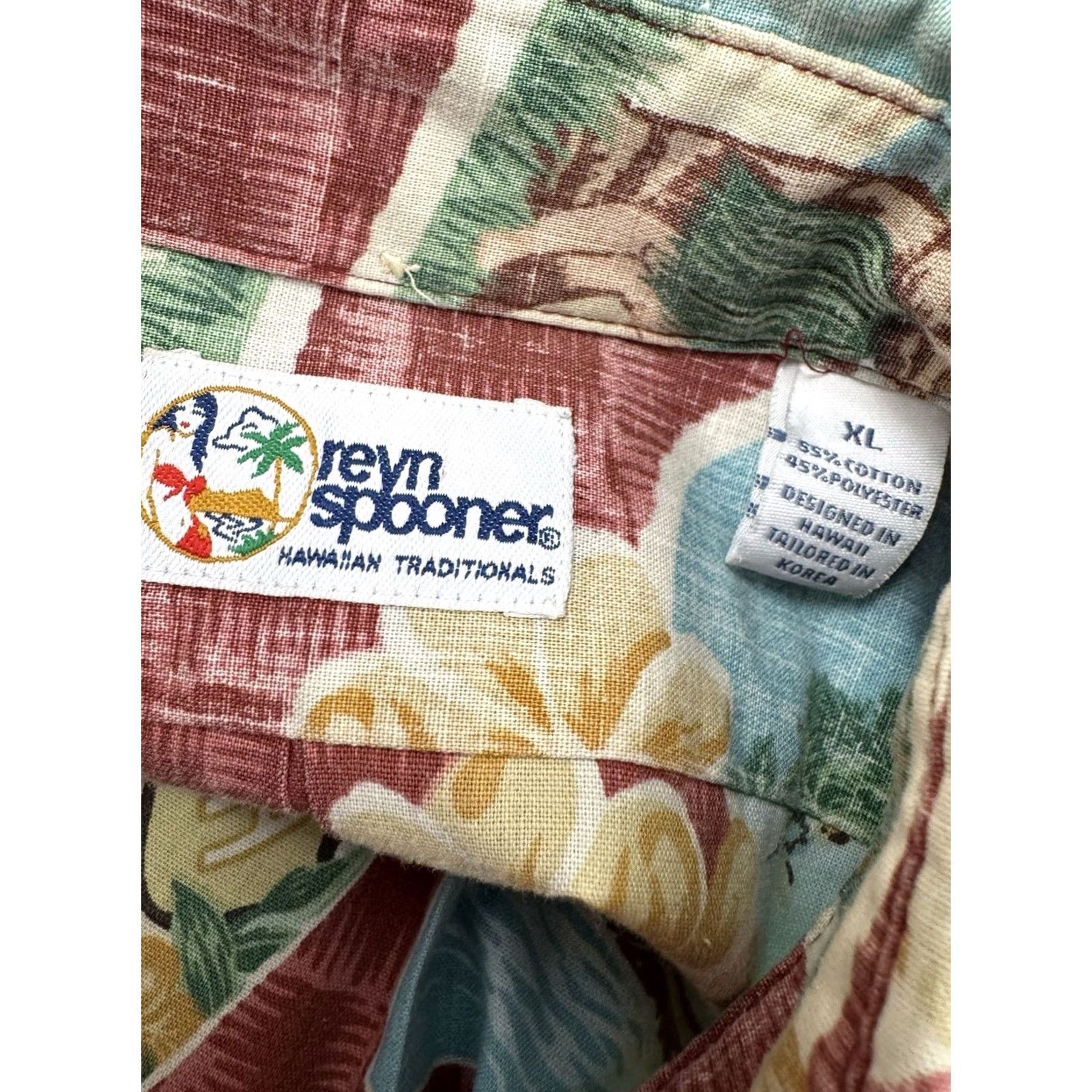Reyn Spooner REYN SPOONER Shirt Hawaiian HULA GIRL Aloha Mens XL Multicolor Short Sleeve Button-Up EXCELLENT Size US XL / EU 56 / 4 - 7 Thumbnail