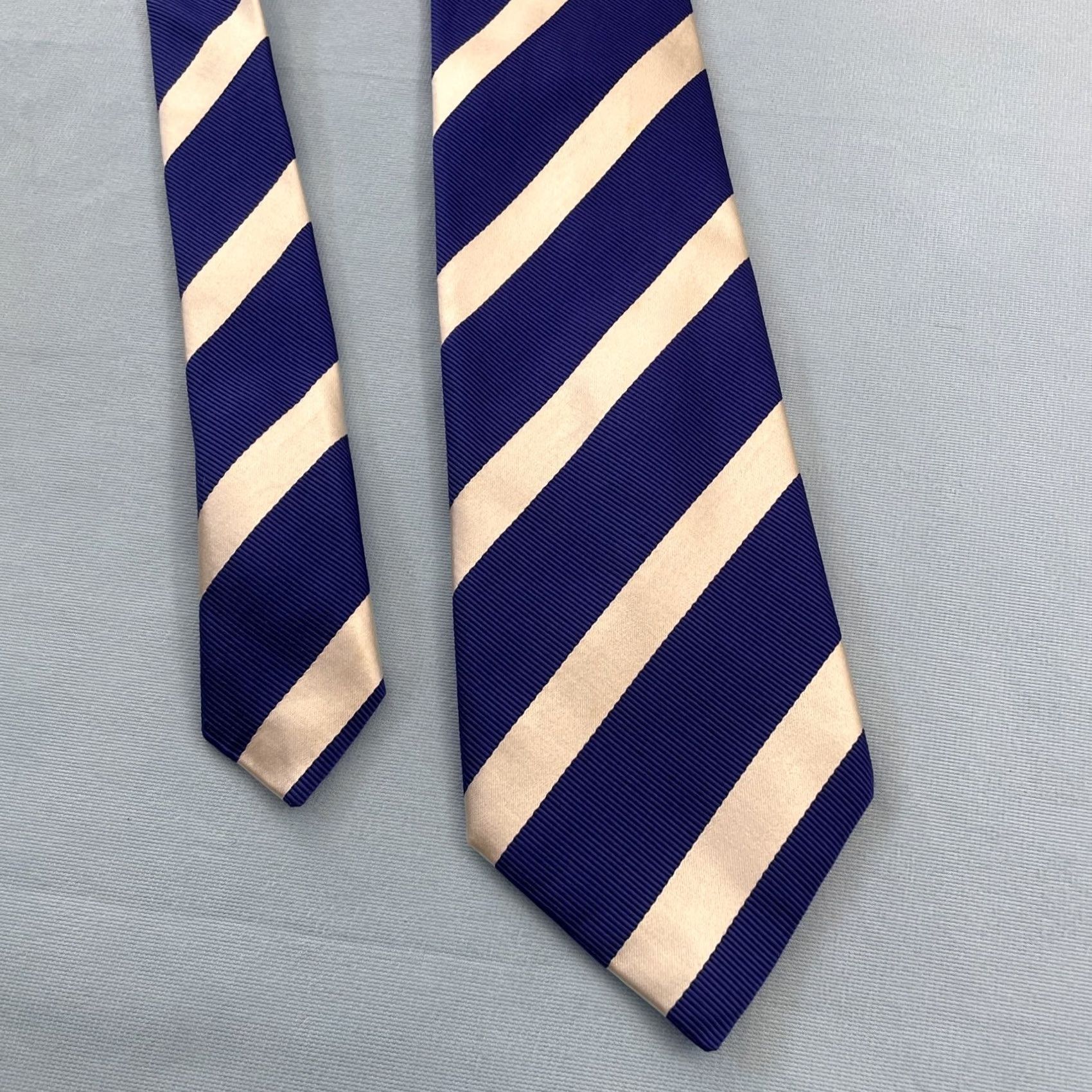 Charles Tyrwhitt VINTAGE Charles Tyrwhitt Silk Tie Blue Repp Neck tie Mens Exec Italy 3.5x61 Size ONE SIZE - 3 Thumbnail
