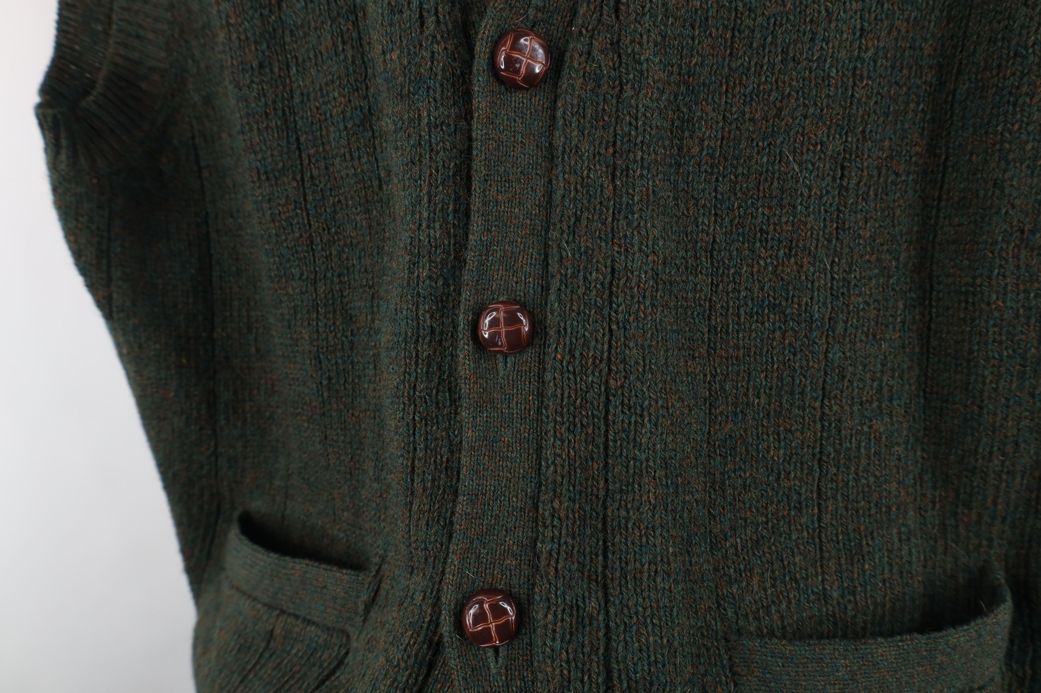 Vintage Vintage 90s Streetwear Ribbed Cardigan Sweater Vest Green Size US XL / EU 56 / 4 - 5 Thumbnail