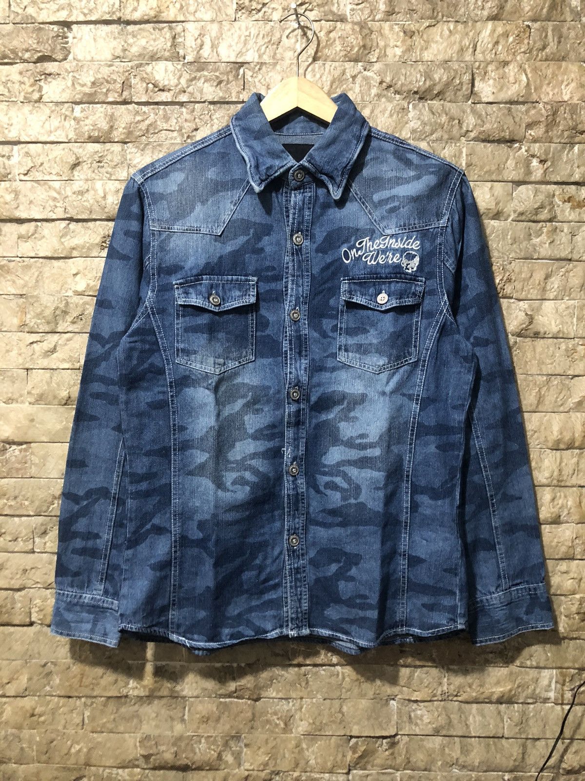 In The Attic × Japanese Brand In the attic homme camo denim shirt Size US L / EU 52-54 / 3 - 1 Thumbnail