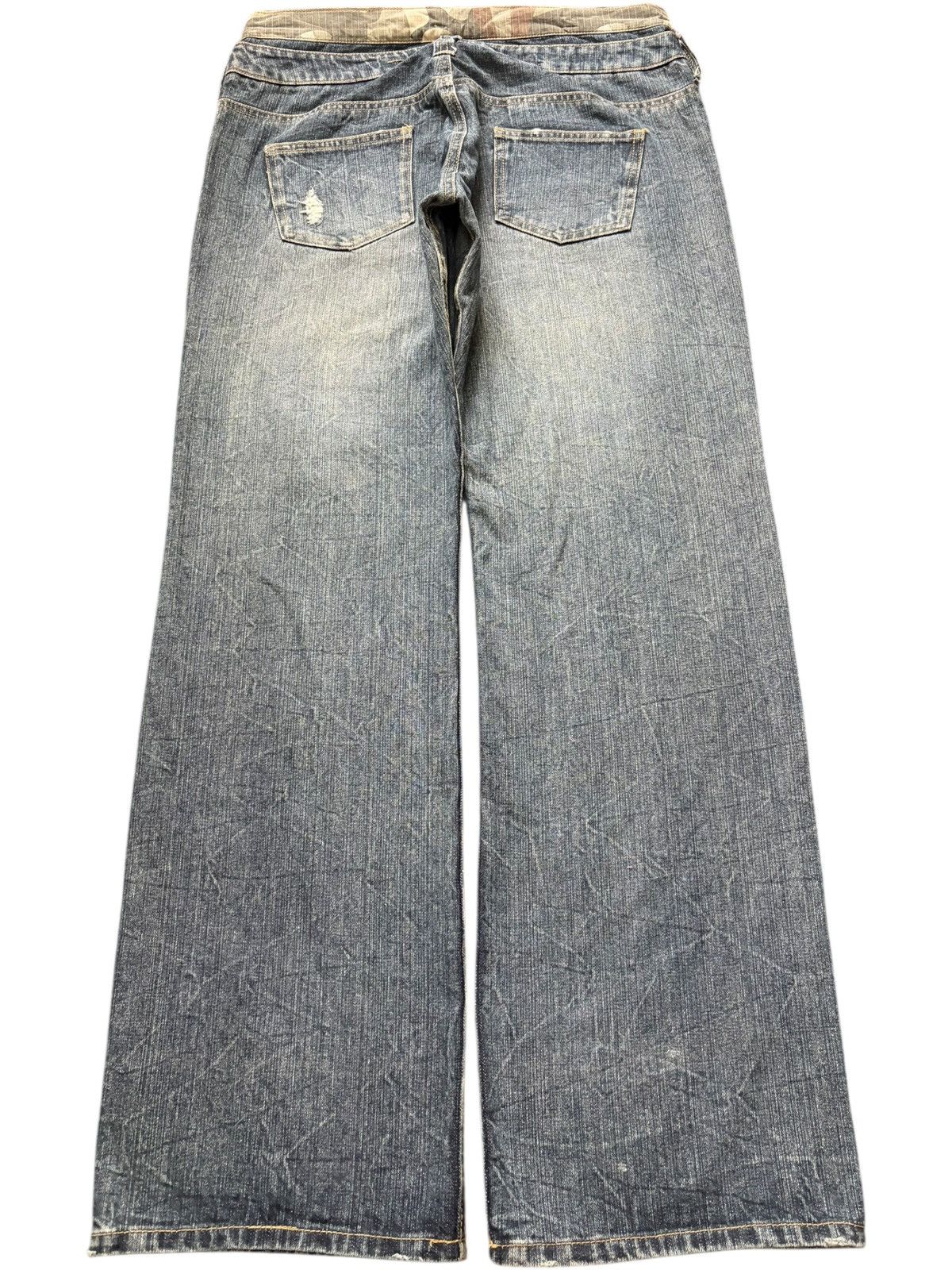 Fubu Vintage Japanese Brand Double Waist Distress Baggy Jeans Size 32" / US 10 / IT 46 - 2 Thumbnail