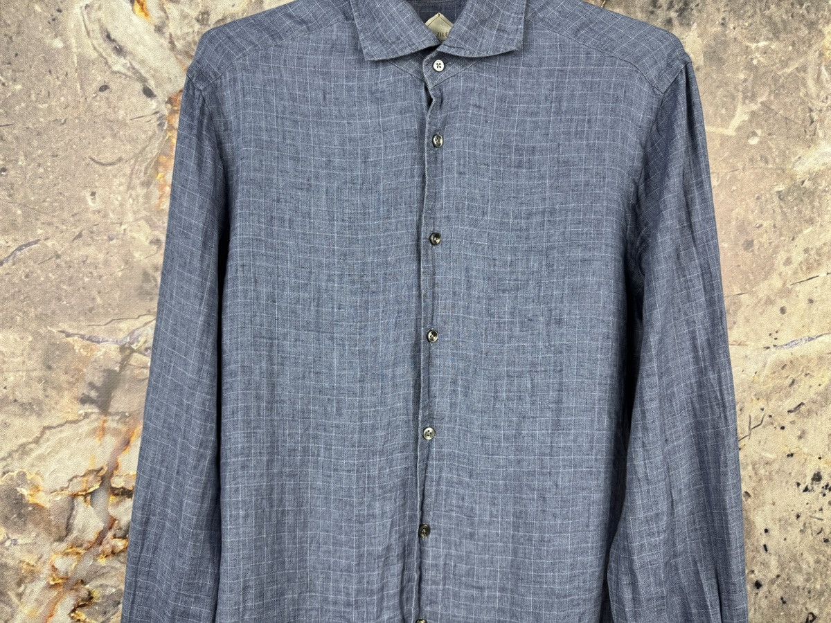 Pal Zileri Pal Zileri Linen Button Up Shirt Men’s Blue Long Sleeve Size US M / EU 48-50 / 2 - 3 Thumbnail