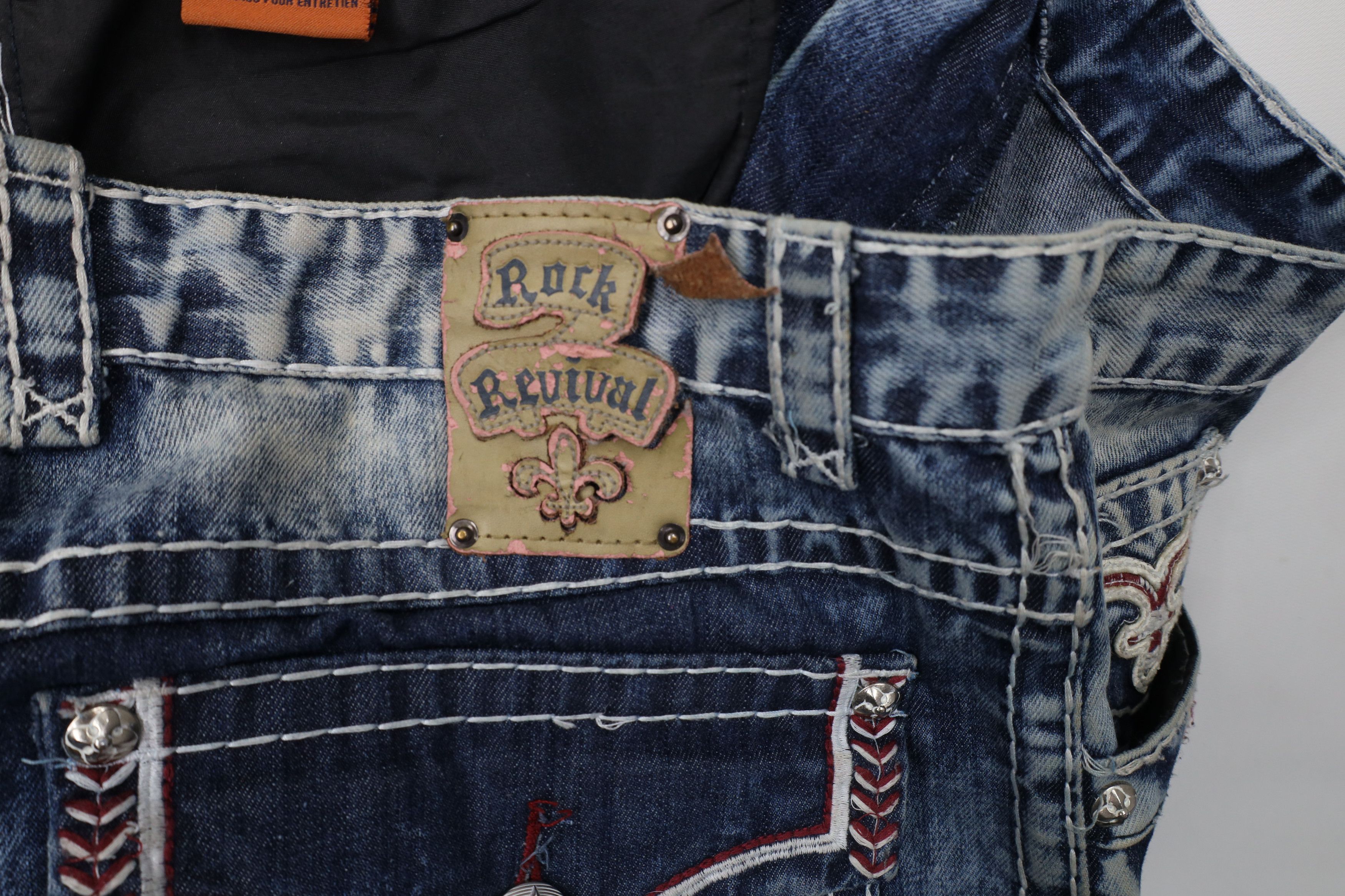 Rock Revival × Vintage Rock Revival Thick Stitch Tate Straight Stretch Jeans Size US 38 / EU 54 - 9 Thumbnail