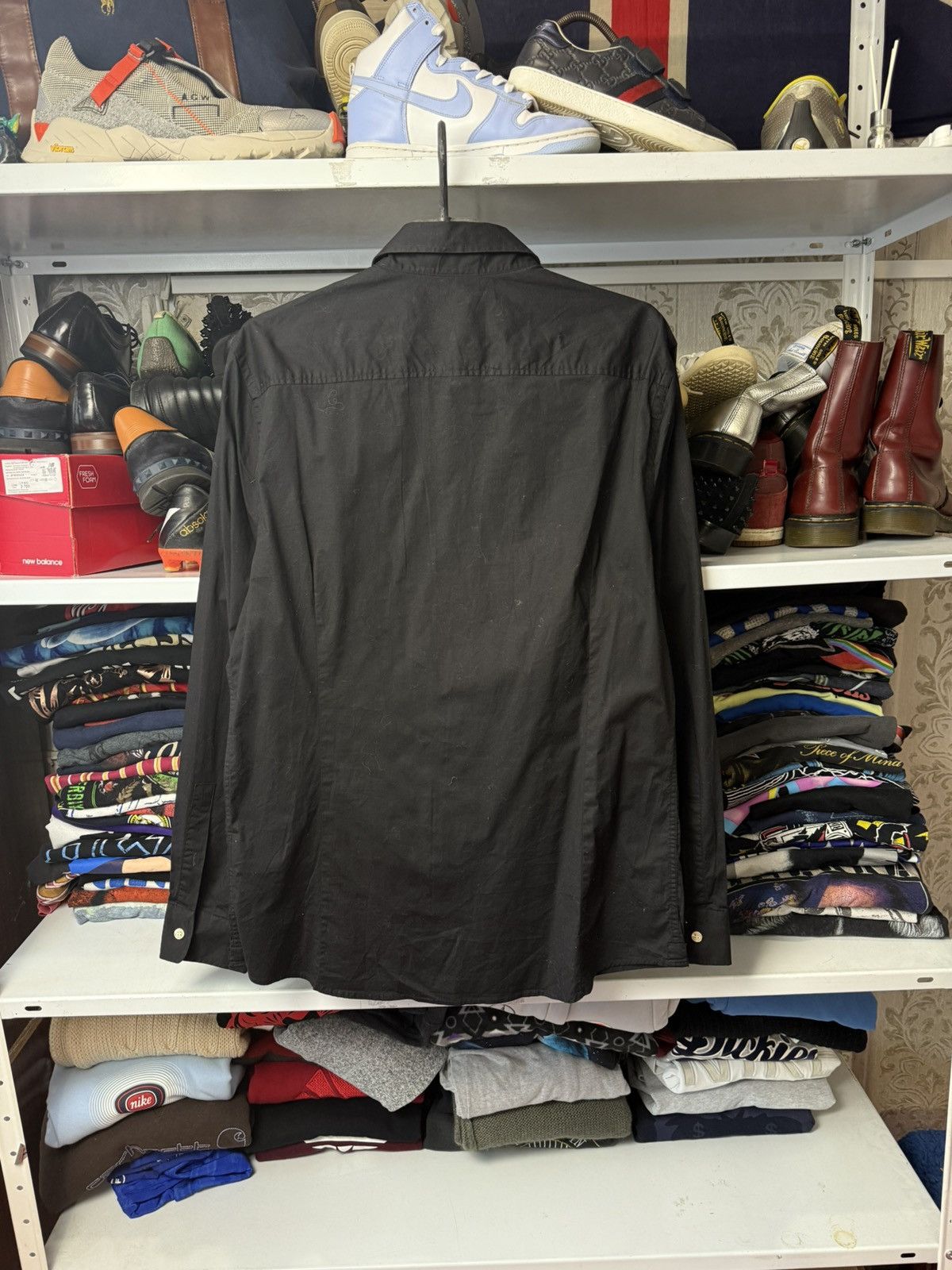 Just Cavalli × Vintage Vintage Just Cavalli Black Shirt Button Up Awant Garde Size US L / EU 52-54 / 3 - 3 Thumbnail