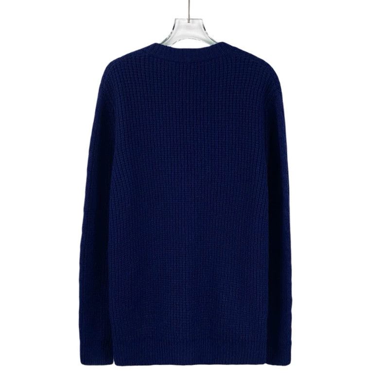 Gucci Gucci Dark blue double G embroidered wool V-neck single-br Size S / US 4 / IT 40 - 2 Thumbnail