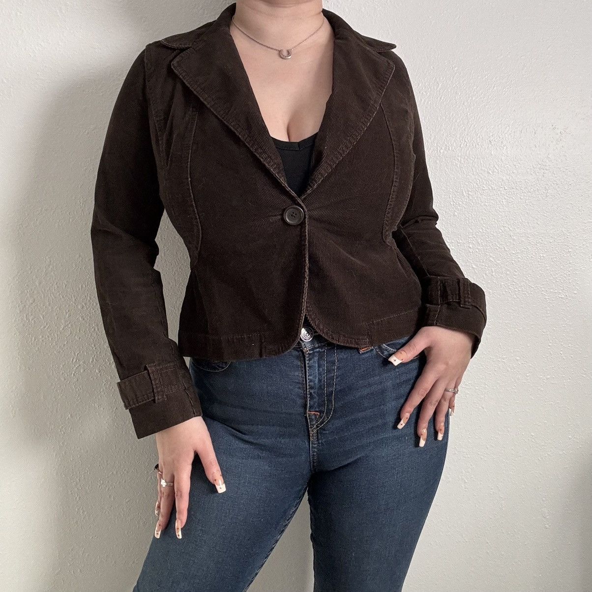 Loft LOFT Vintage Y2K 2000’s Dark Brown Corduroy Blazer Jacket Size M / US 6-8 / IT 42-44 - 1 Thumbnail