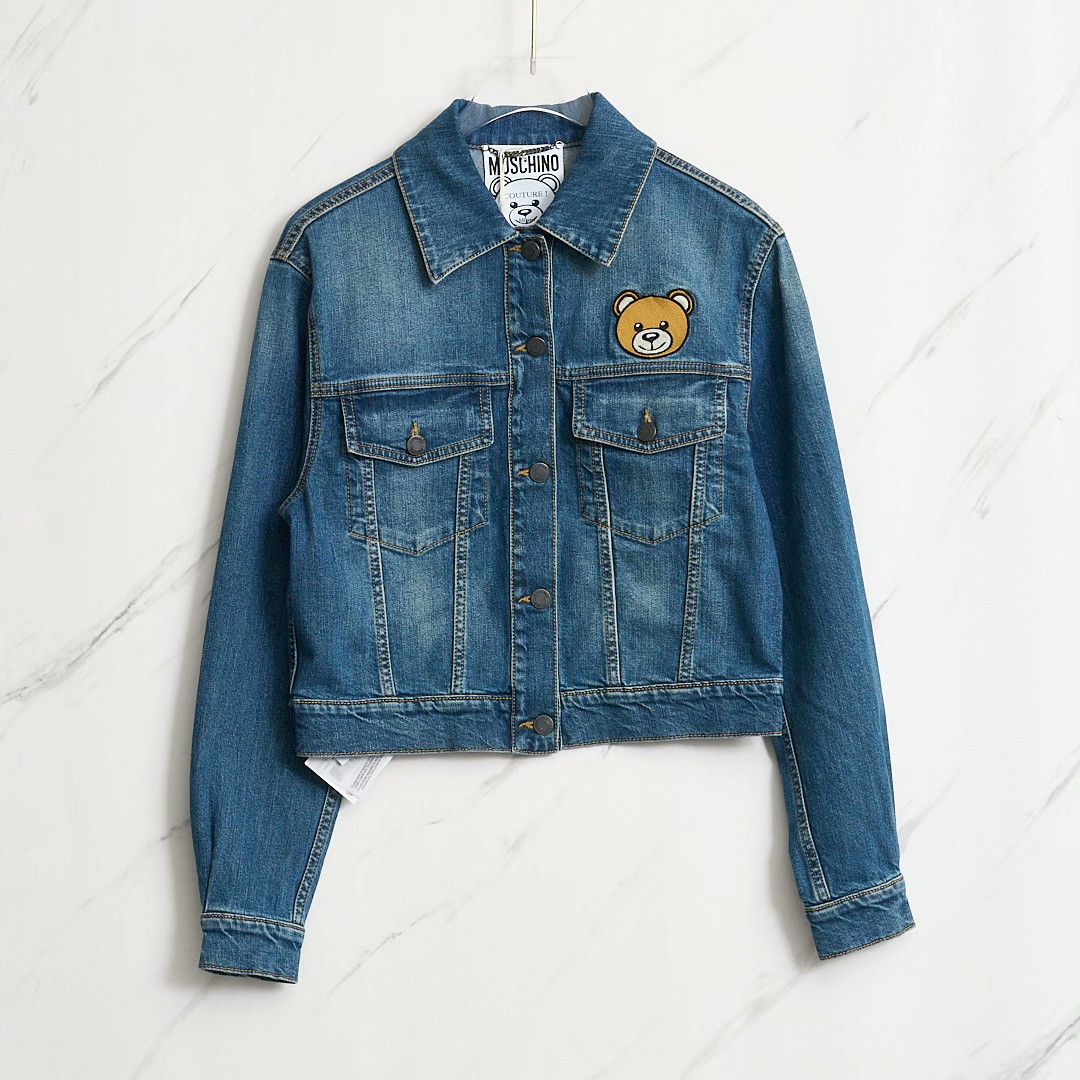 Moschino Moschino Women's Embroidered Washed Denim Jacket Size S / US 4 / IT 40 - 1 Thumbnail