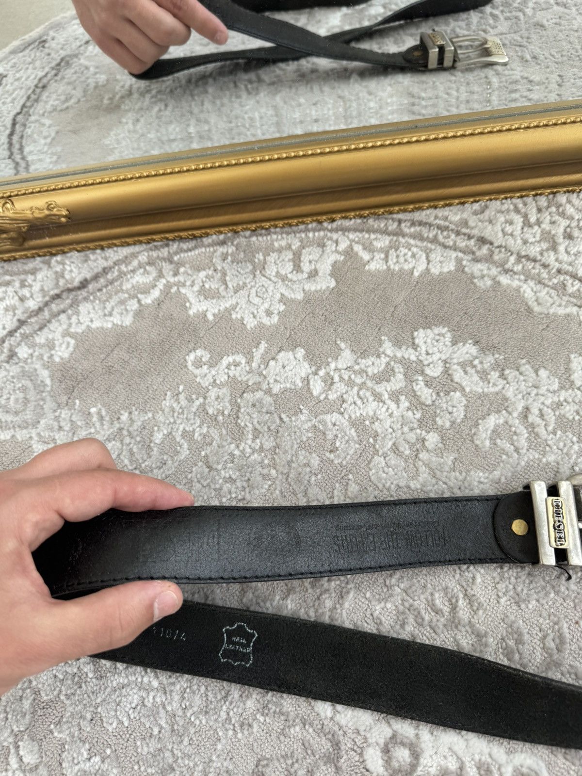 Diesel Vintage Diesel Leather Belt Monogram Big Logo Japanesse Y2K Size ONE SIZE - 4 Thumbnail