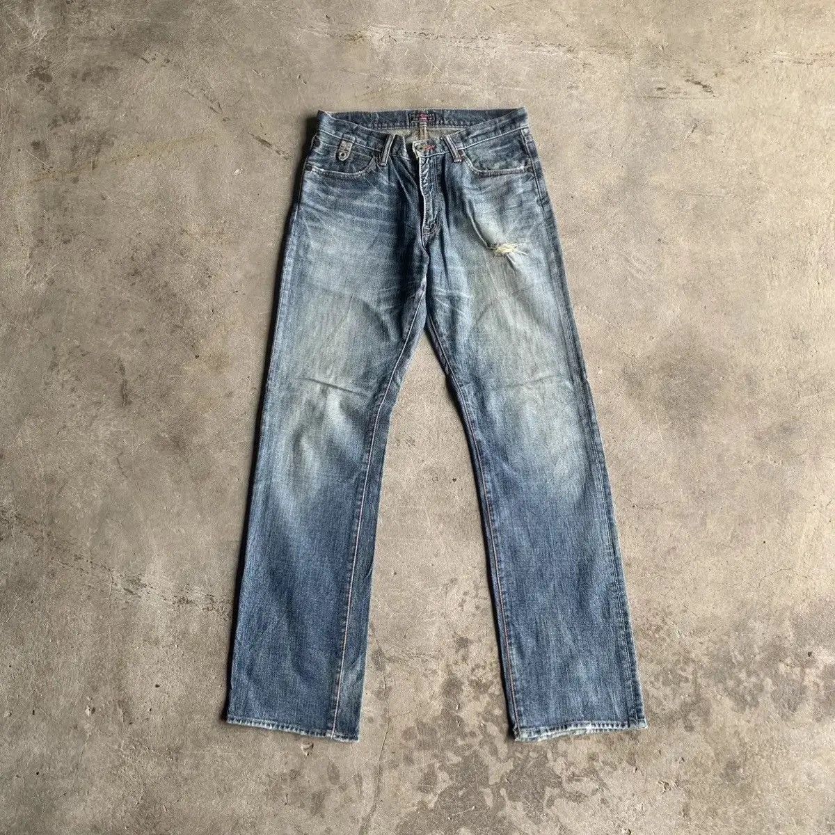 Japanese Brand GL HEARTS W31 L32 Distressed Denim Blue Wash Jeans Pants Size US 31 - 2 Thumbnail