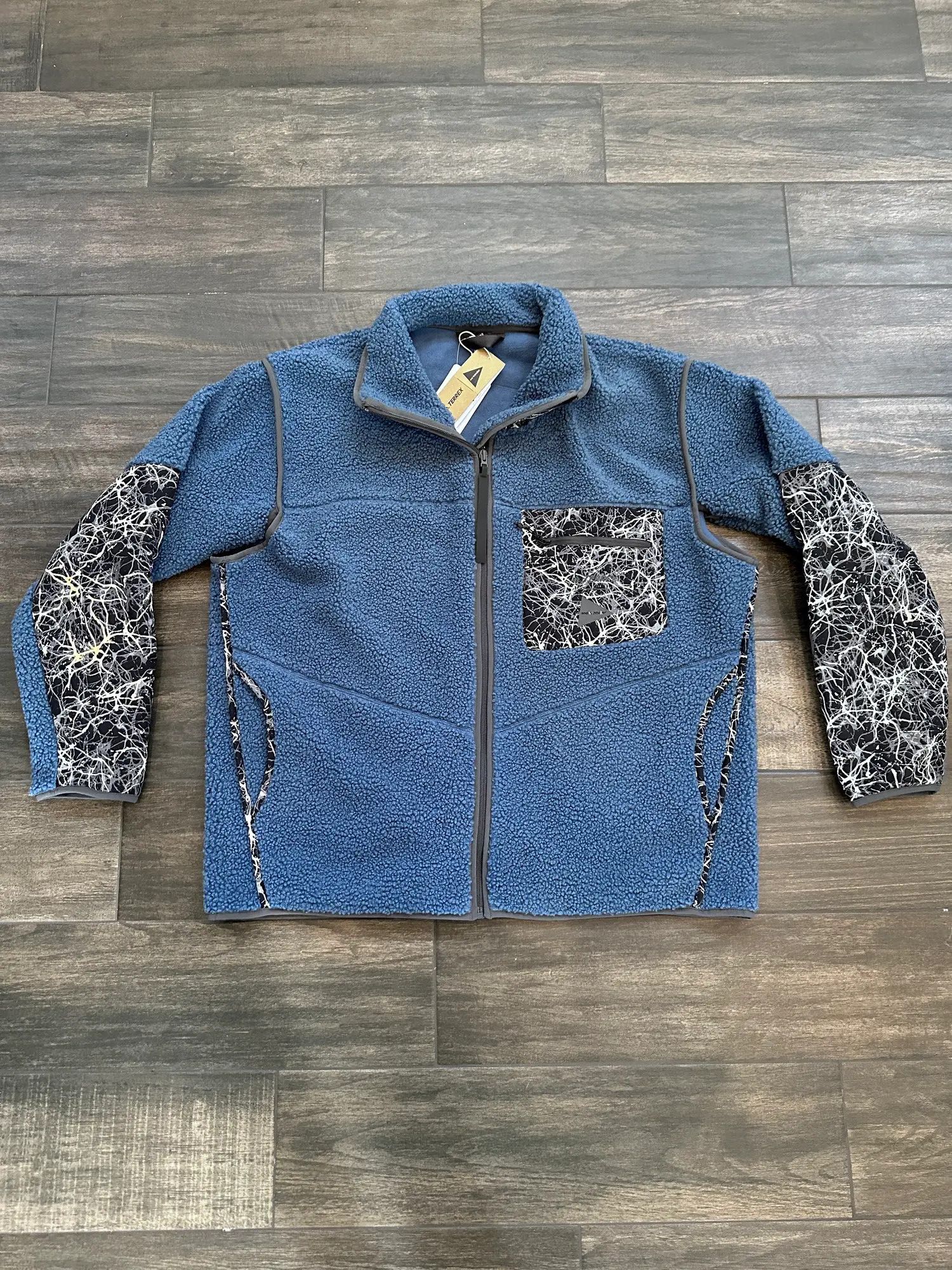 image of Adidas Terrex Fleece Jacket Navy Blue, Men's (Size Medium)