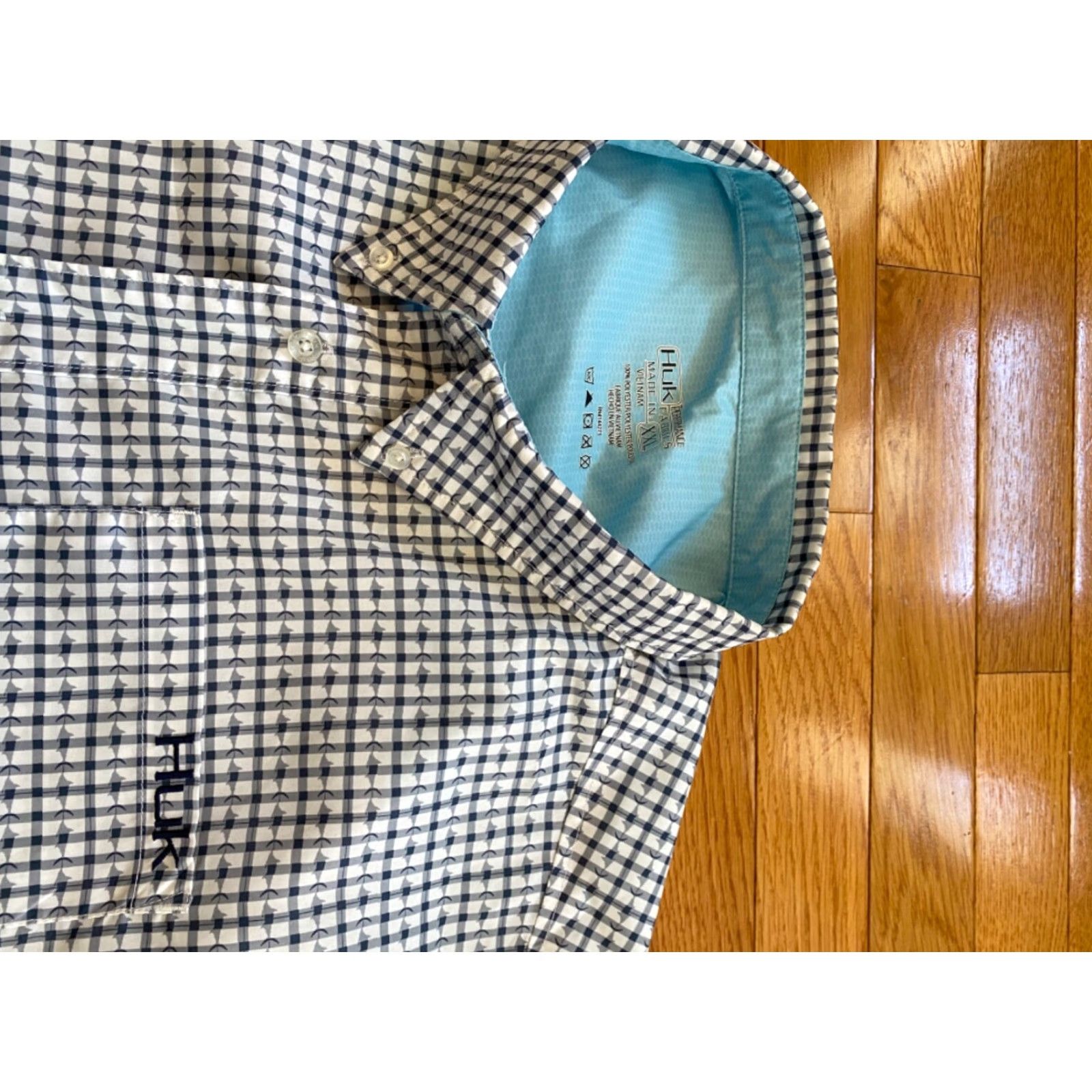 Vintage Huk Shirt Mens 2XL White Black Performance Fishing Long Sleeve Button Down Shirt Size US XXL / EU 58 / 5 - 4 Thumbnail