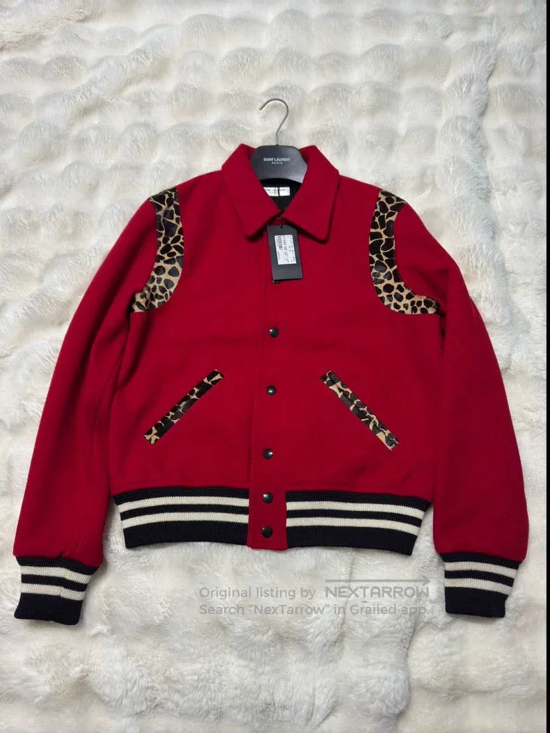 Saint Laurent Paris Saint Laurent Paris Red leopard print baseball jacket Size S / US 4 / IT 40 - 2 Thumbnail