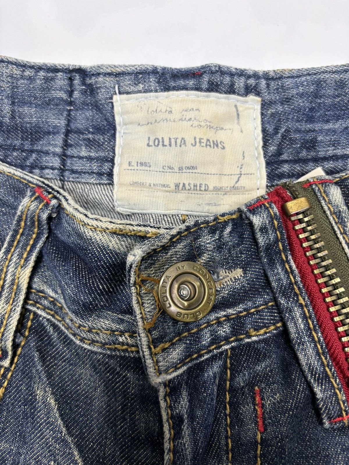 Japanese Brand Vintage Lolita Flare Distressed Denim Jeans Size 29" - 9 Thumbnail