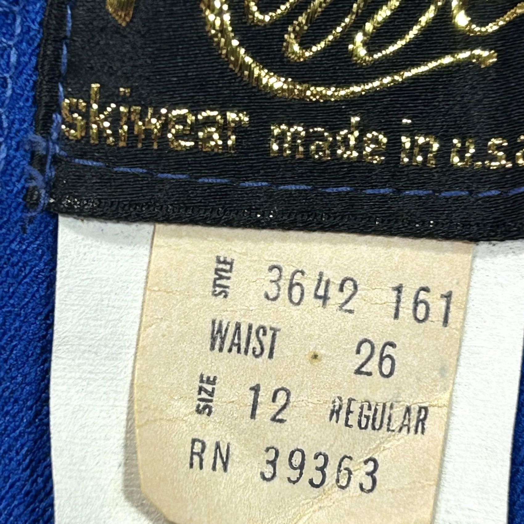 Rainbow VINTAGE Robbe Ski Overalls Womens 12 Blue Rainbow Stripe Wool Stirrup Bib USA Size 34" / US 12 / IT 48 - 6 Thumbnail