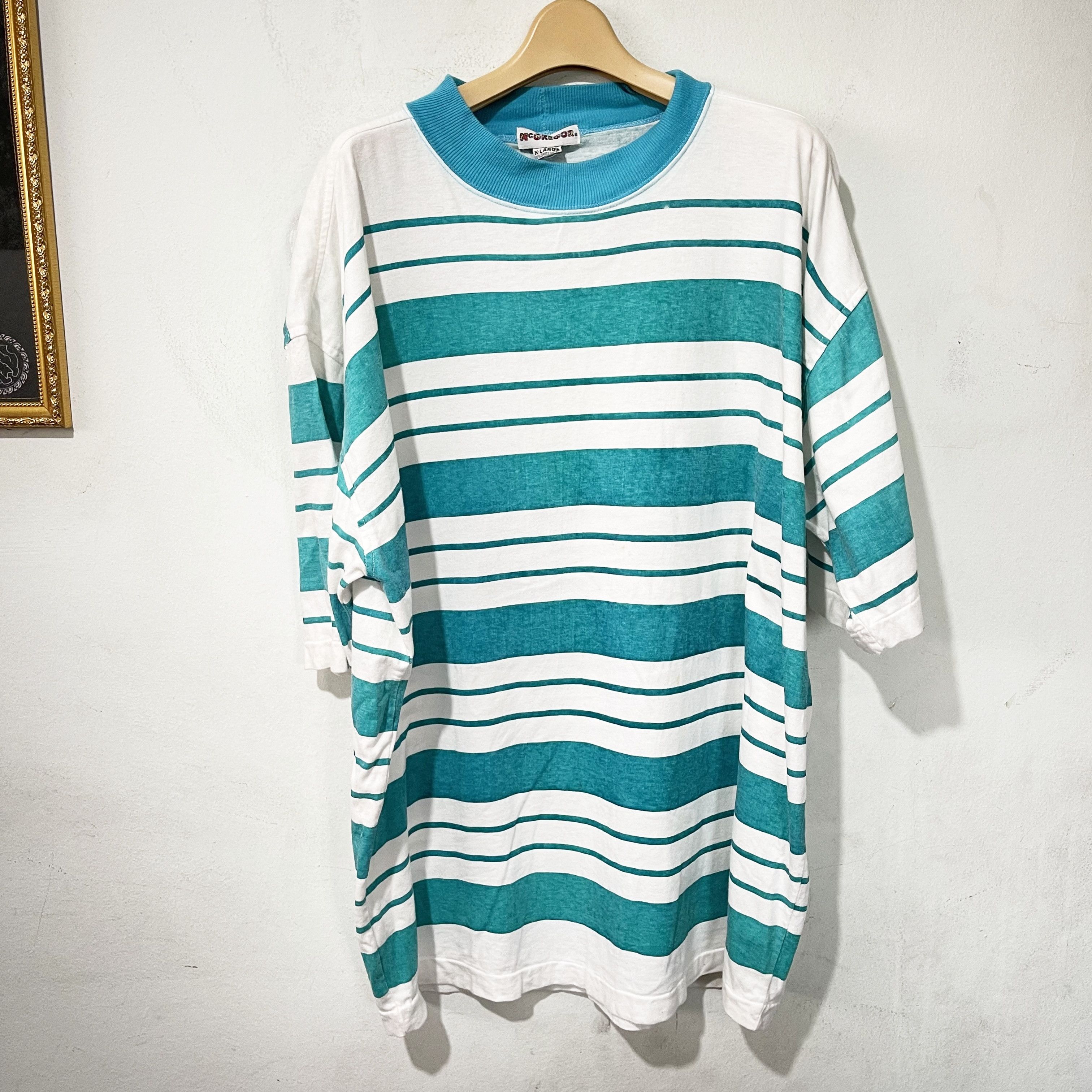 Vintage Vintage 90s Striped T-Shirt Size US XL / EU 56 / 4 - 1 Thumbnail