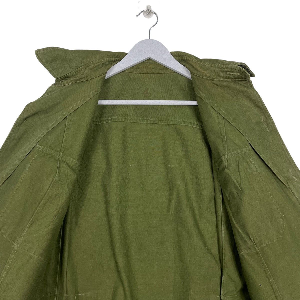 Vintage 💥70s OG ARMY BUTTON FIELD JACKET SHIRT Size US L / EU 52-54 / 3 - 11 Thumbnail