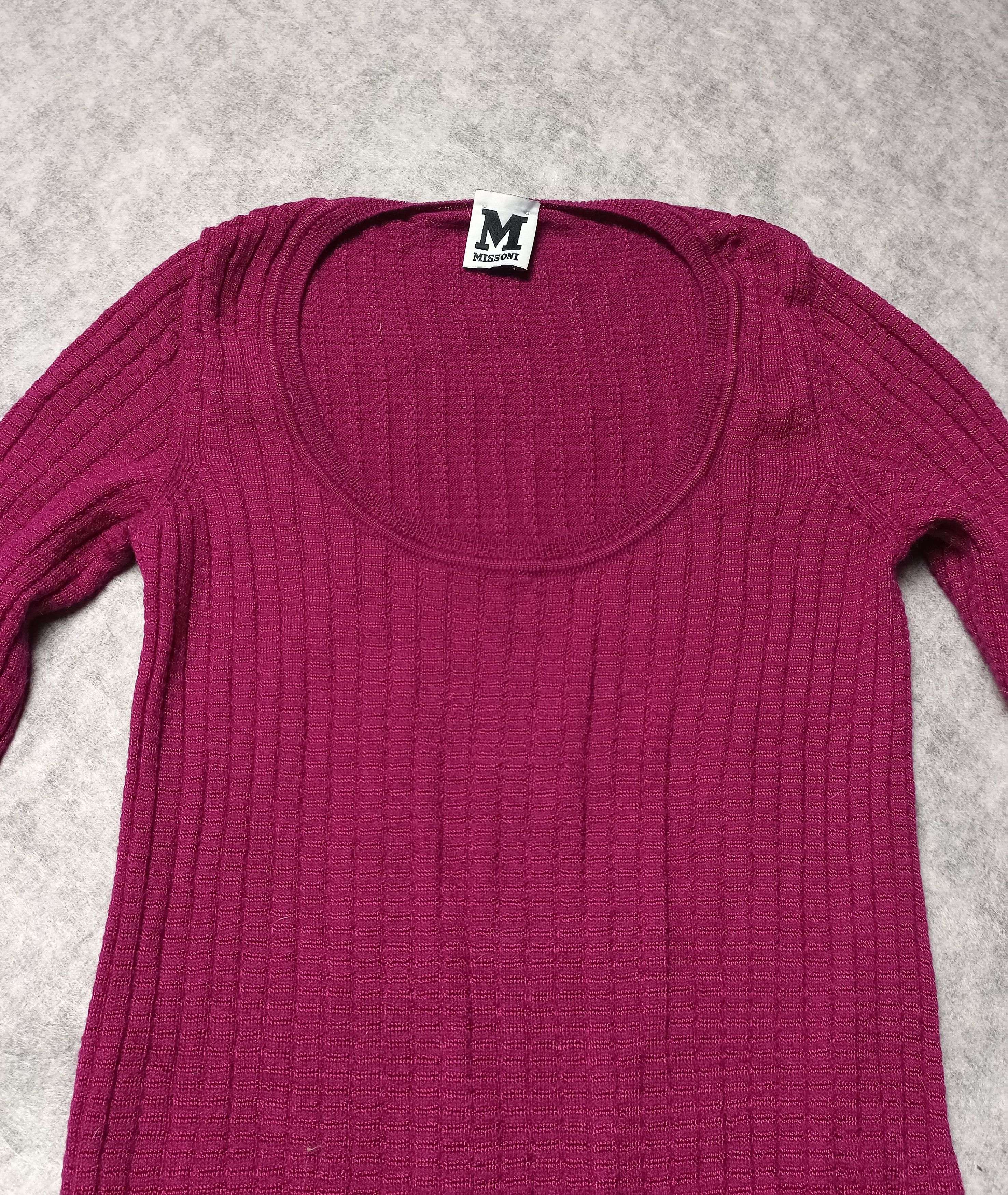 Missoni Missoni Knit Zigzag Fuchsia Short Dress EU 40 Size S / US 4 / IT 40 - 5 Thumbnail