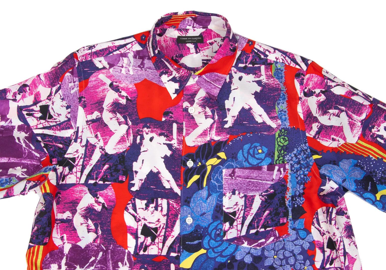 Comme des Garcons Homme Plus Silk Graphic Print Short Sleeve Shirt Multi Color M Size US M / EU 48-50 / 2 - 2 Thumbnail