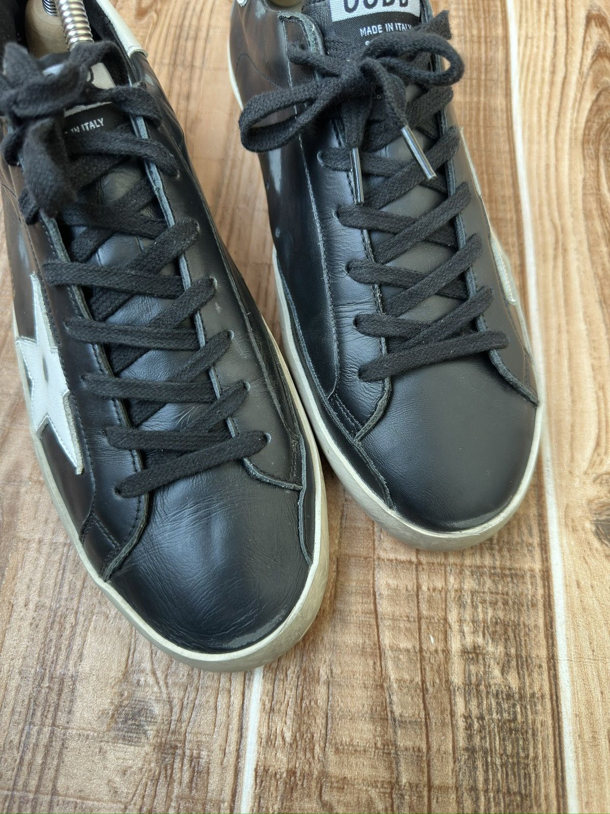 Golden Goose Golden Goose Superstar GGDB Black Leather Lowtop Sneakers Size US 9 / EU 42 - 4 Thumbnail