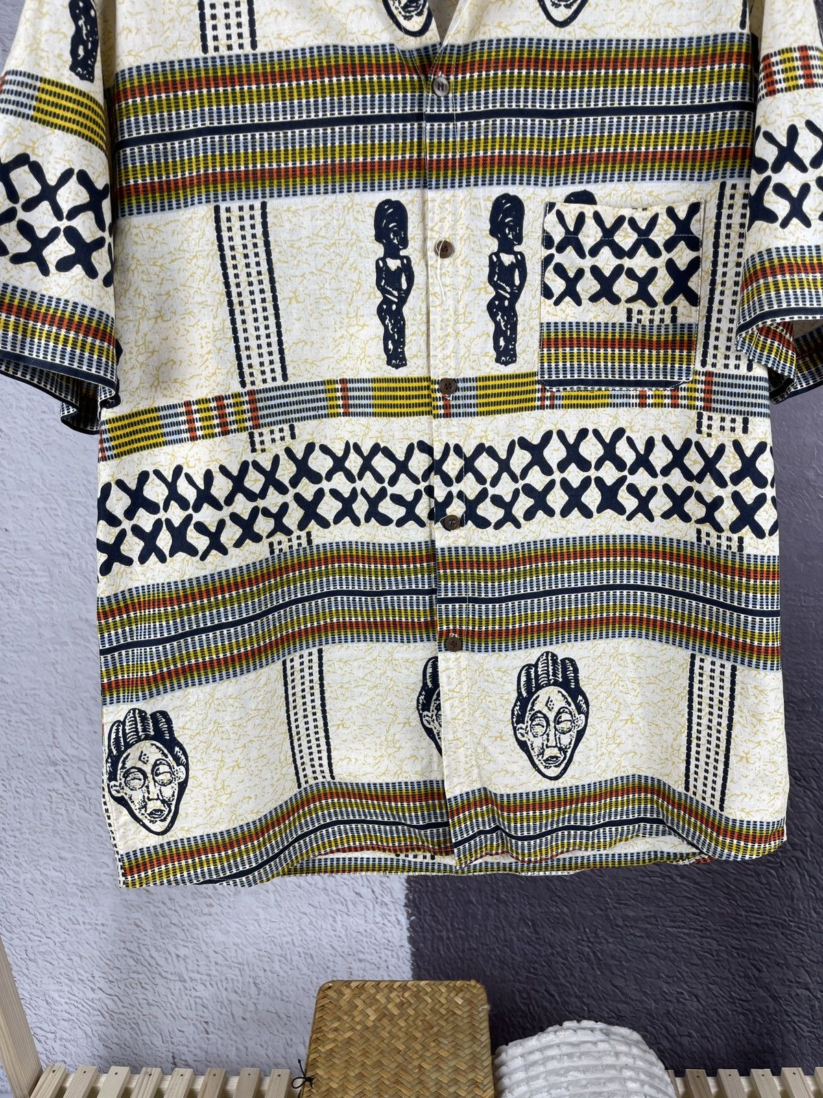 Vintage Vintage Egyptian Pharaoh pattern ss shirt Hawaiian Size US L / EU 52-54 / 3 - 10 Thumbnail