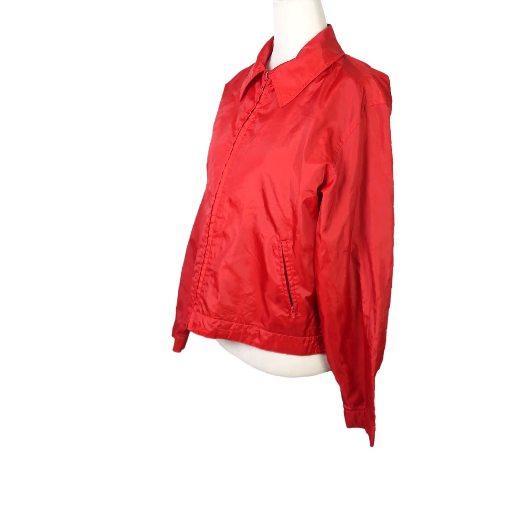 Express VINTAGE 90s Express red zip front windbreaker jacket Womens M Casual 90s Style Short Jacket/Coat Fall Spring Polyester Zip Size M / US 6-8 / IT 42-44 - 3 Thumbnail