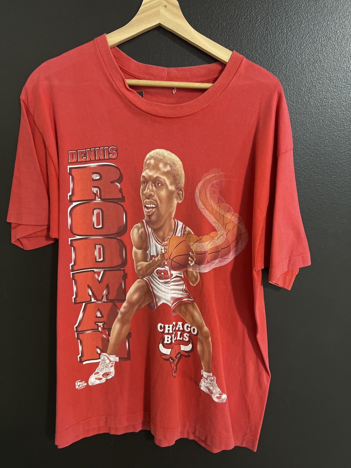 image of Dennis Rodman Vintage Tee in Red, Men's (Size XL)