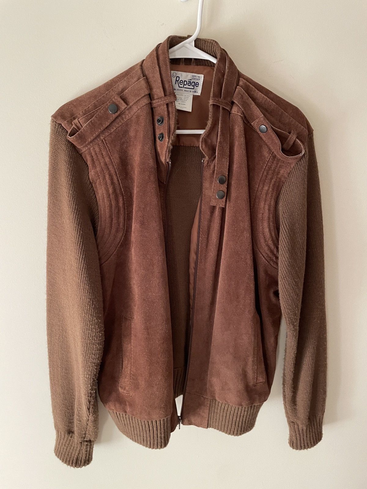 Vintage 60s Suede Knit Jacket Size US M / EU 48-50 / 2 - 1 Thumbnail