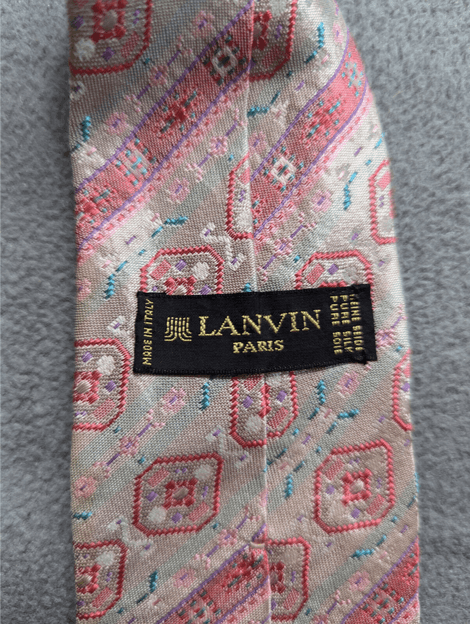 Lanvin Vintage LANVIN Paris Silk Tie pink clay pattern Size ONE SIZE - 7 Thumbnail