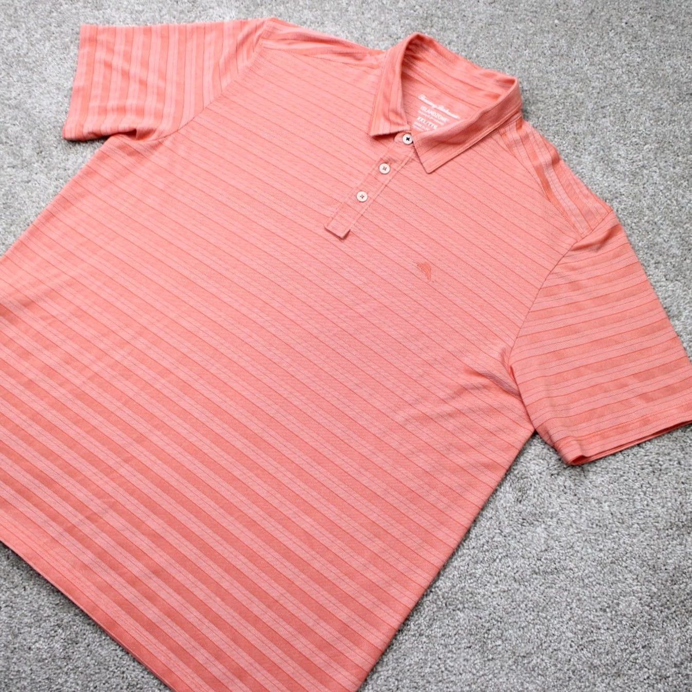 Tommy Bahama Tommy Bahama Island Zone Polo Shirt Men 2XL Orange Pima Cotton/37.5 Polyester S/S Size US XXL / EU 58 / 5 - 3 Thumbnail