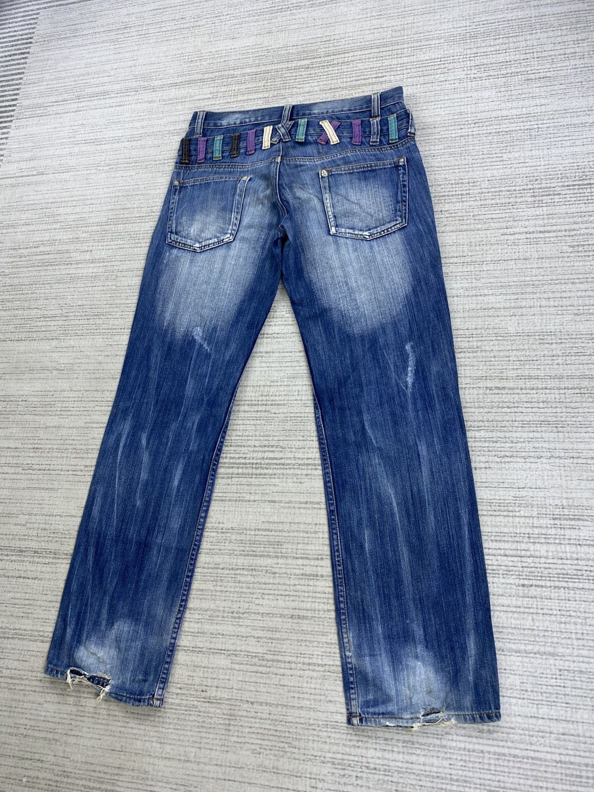 Hysteric Glamour Vintage Japanese Brand Double Waist Distressed Denim Pants Size US 33 - 9 Thumbnail