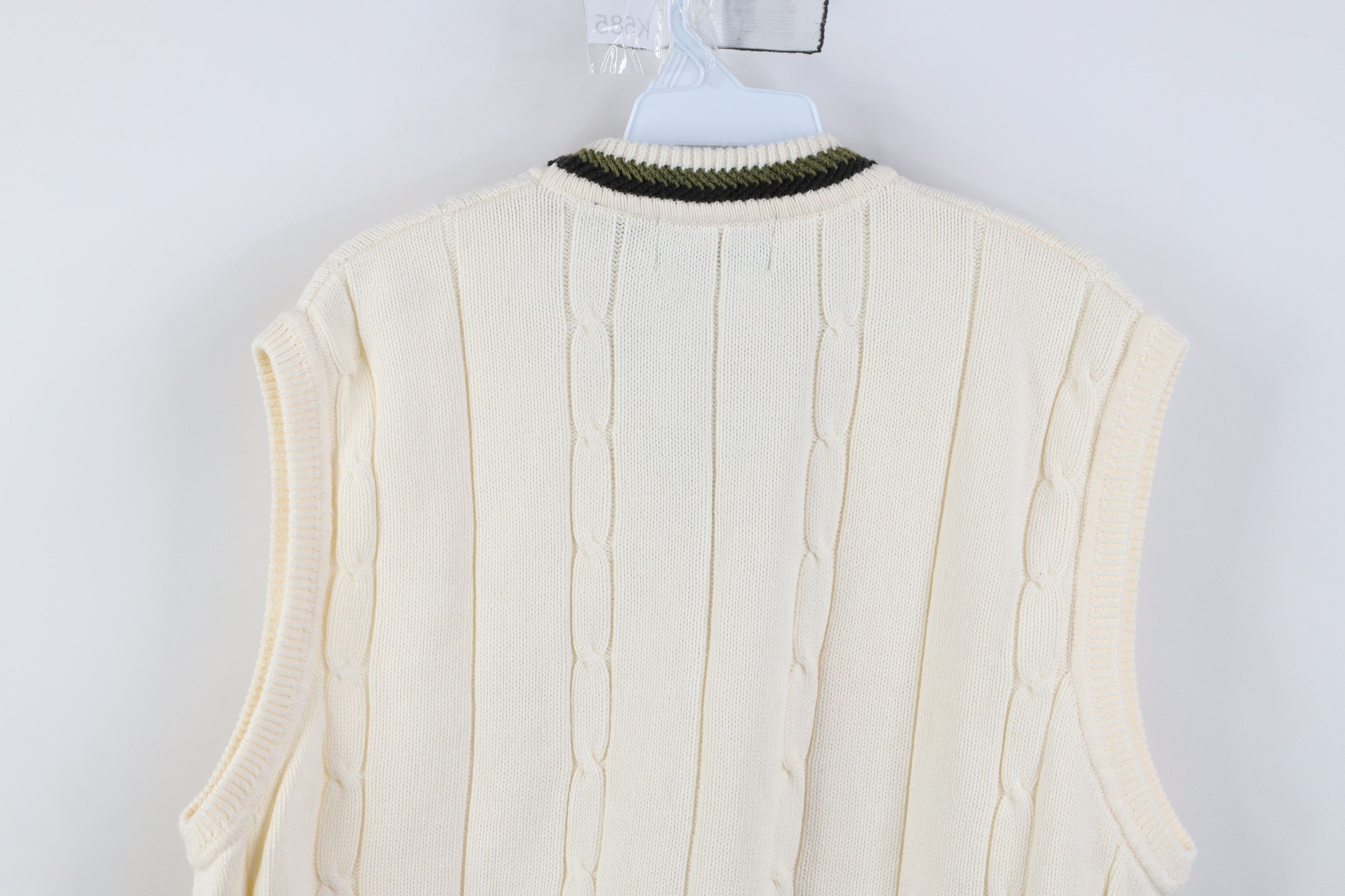 Vintage Vintage 90s Streetwear Cable Knit Golf Cardigan Sweater Vest Size US L / EU 52-54 / 3 - 10 Thumbnail