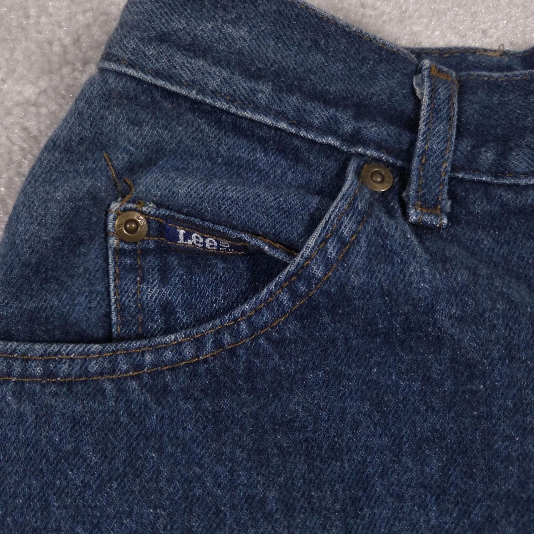 Lee VINTAGE Lee Jeans Womens 14 Blue Relaxed Tapered Medium Wash Denim Pants 90s Size 36" / US 14 / IT 50 - 4 Thumbnail