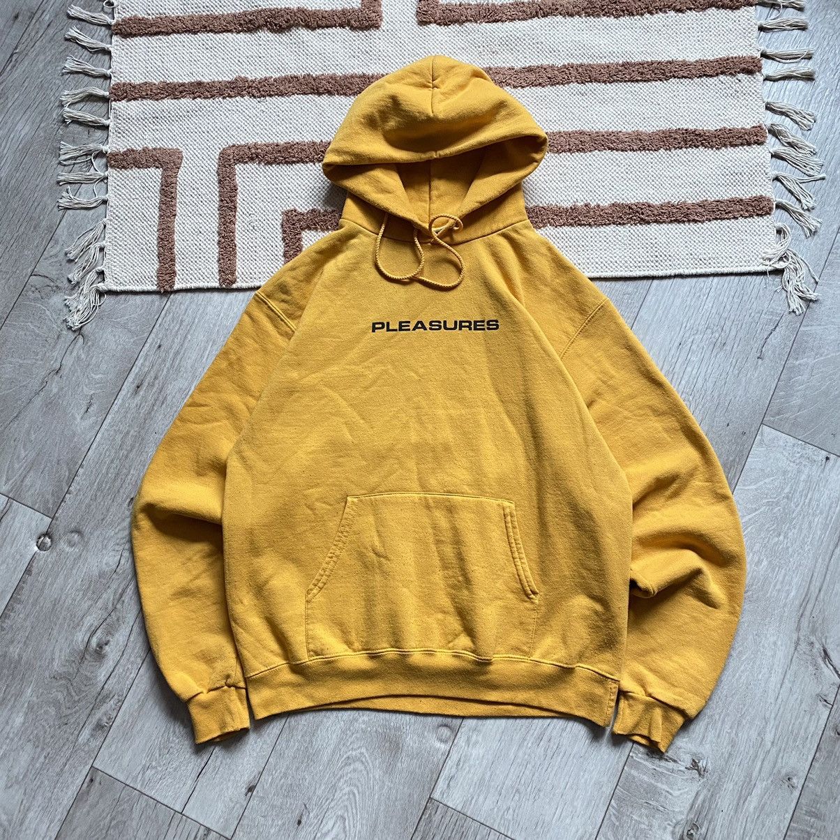 Pleasures x champion hoodie online