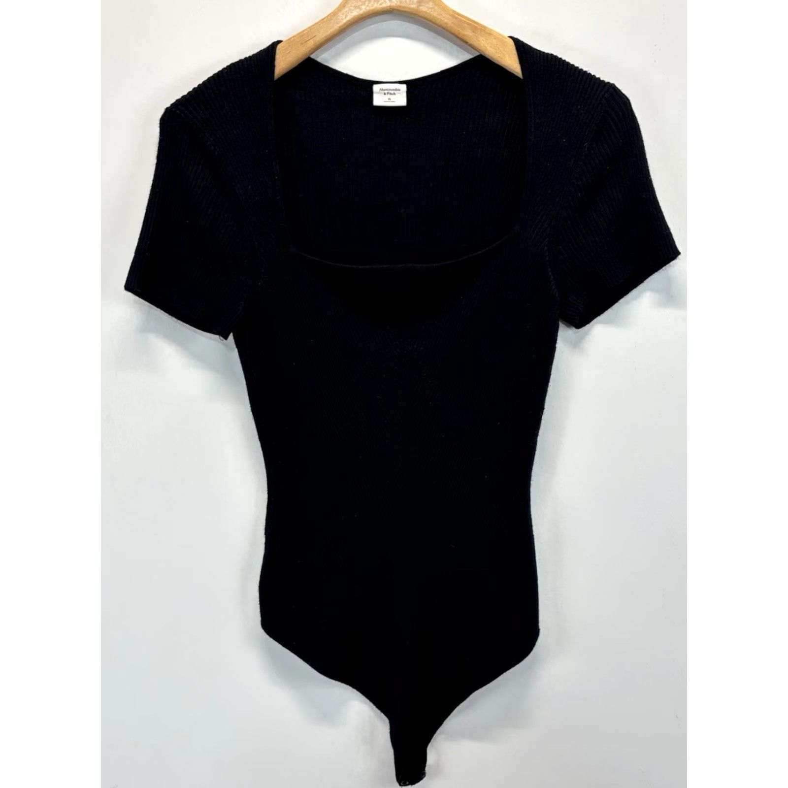 Abercrombie & Fitch VINTAGE Abercrombie & Fitch Ribbed One Piece Bodysuit Thong Black Women’s XL Square Neck Size XL / US 12-14 / IT 48-50 - 2 Thumbnail